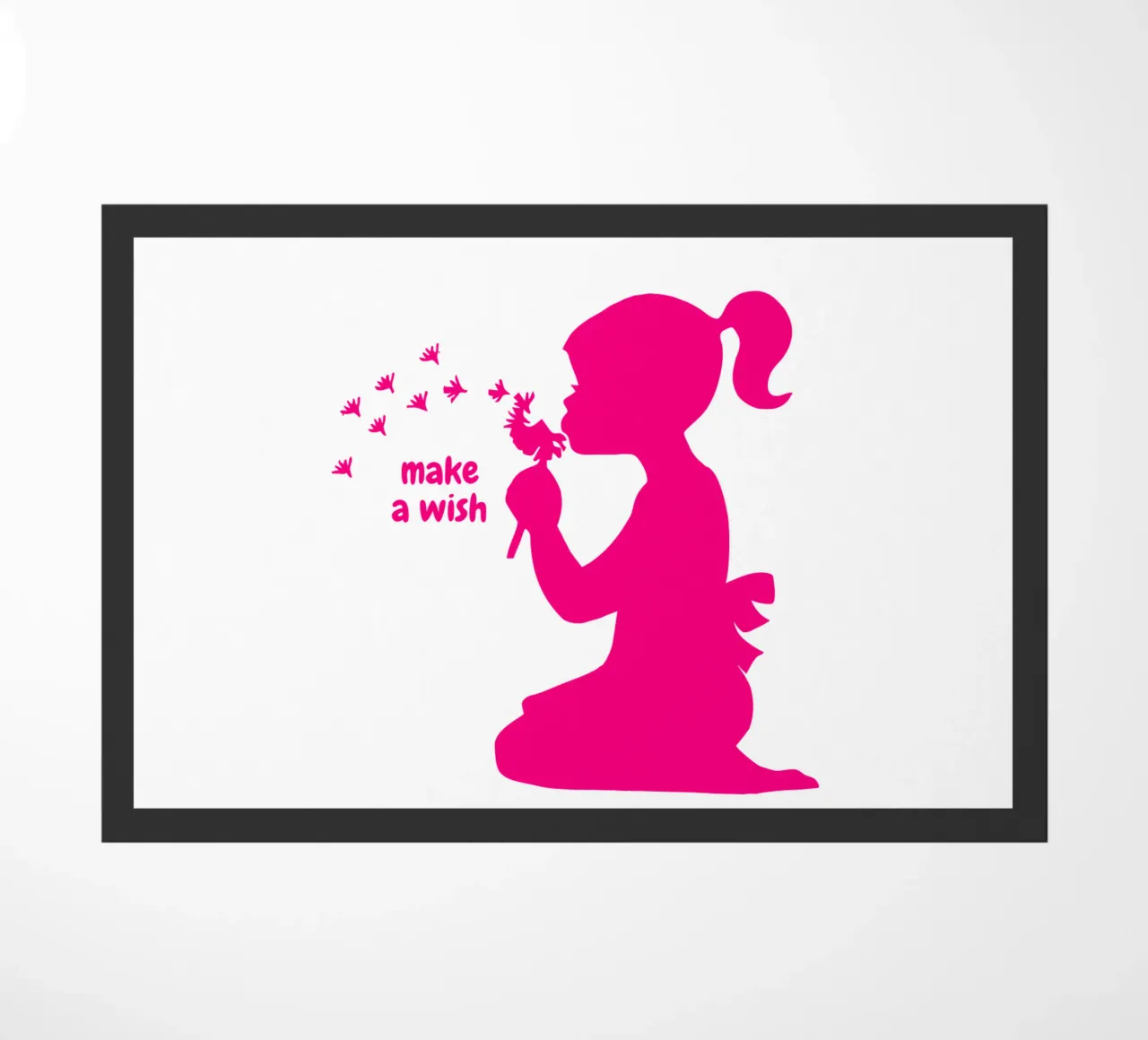 Pide un deseo - Niña con diente de león en rosa felpudo de ArtDesign by KBK