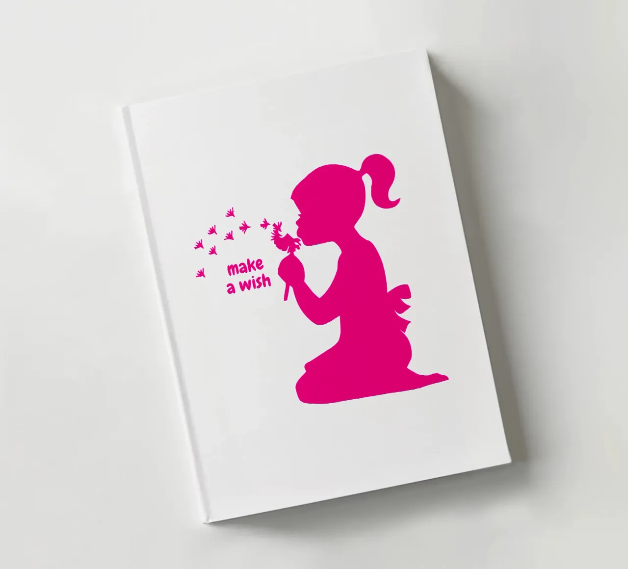 Make a wish - Girl with dandelion in pink notebook by ArtDesign by KBK