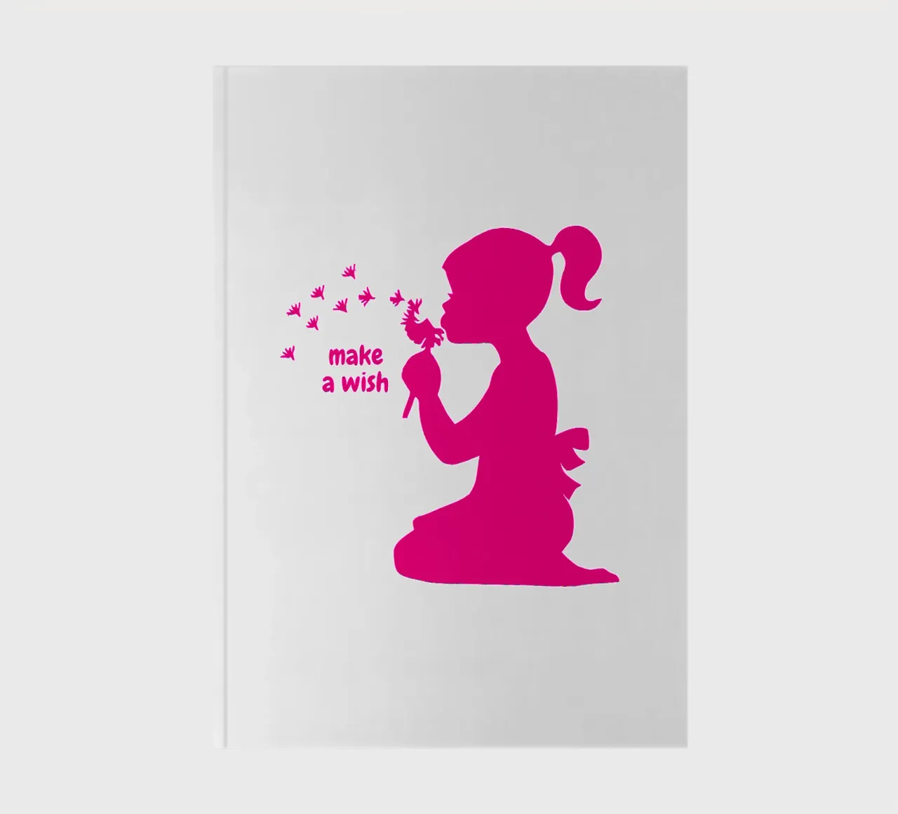 Make a wish - Girl with dandelion in pink notebook by ArtDesign by KBK