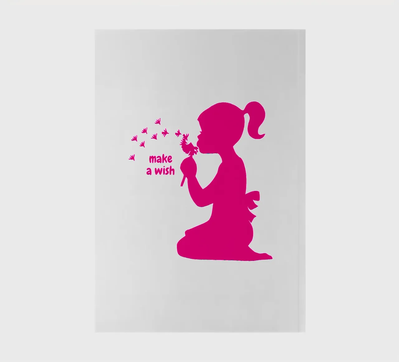 Make a wish - Girl with dandelion in pink notebook by ArtDesign by KBK