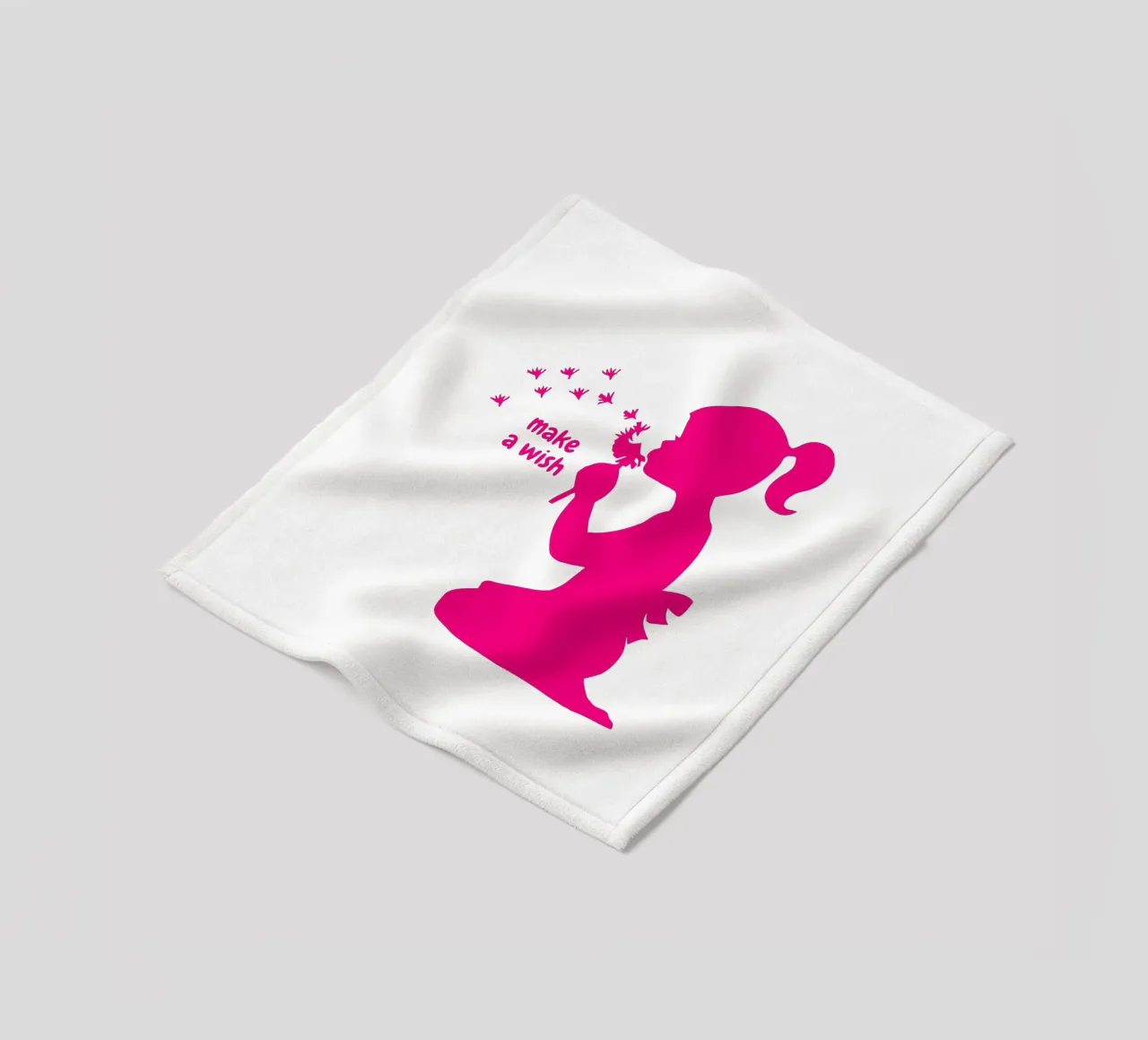 Esprimi un desiderio - Ragazza con dente di leone in rosa coperta in pile da ArtDesign by KBK