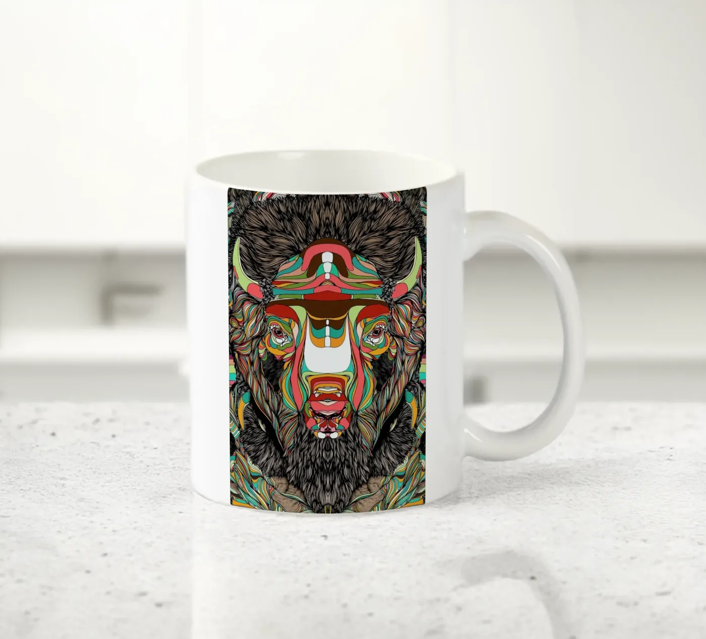 Bison ceramic mug by Danny Ivan