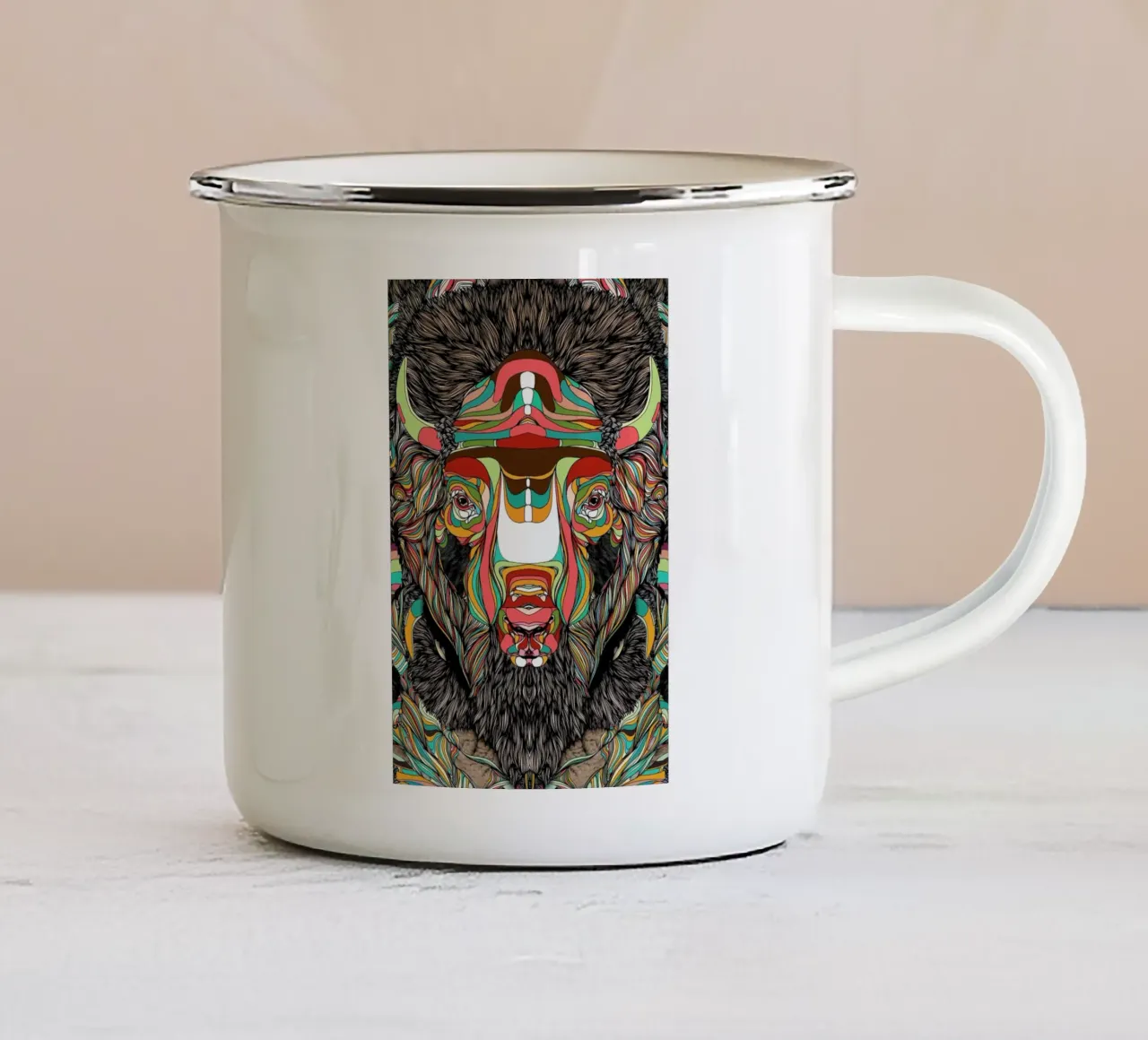 Bison tazza in smalto da Danny Ivan