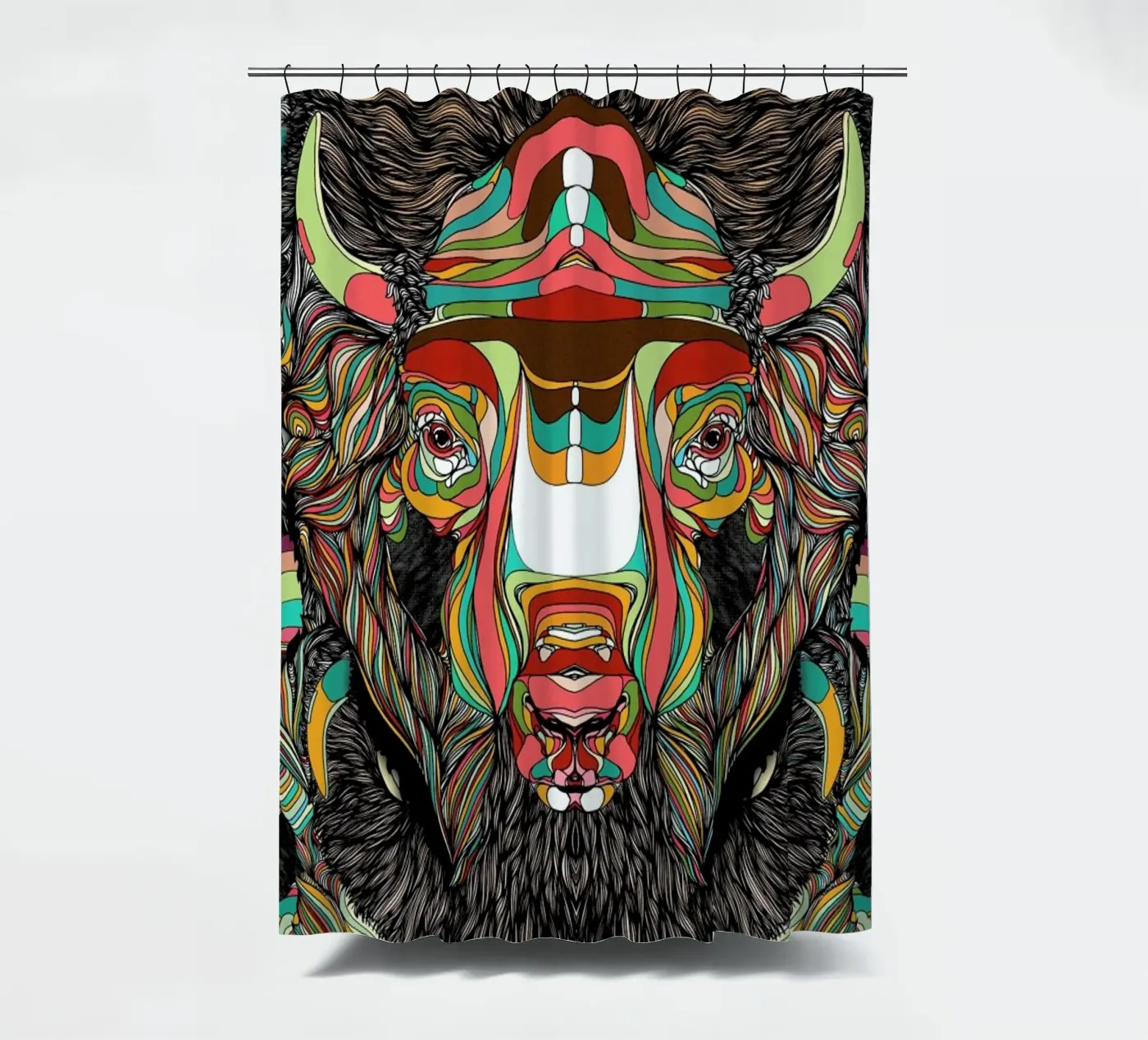 Bison Duschvorhang von Danny Ivan