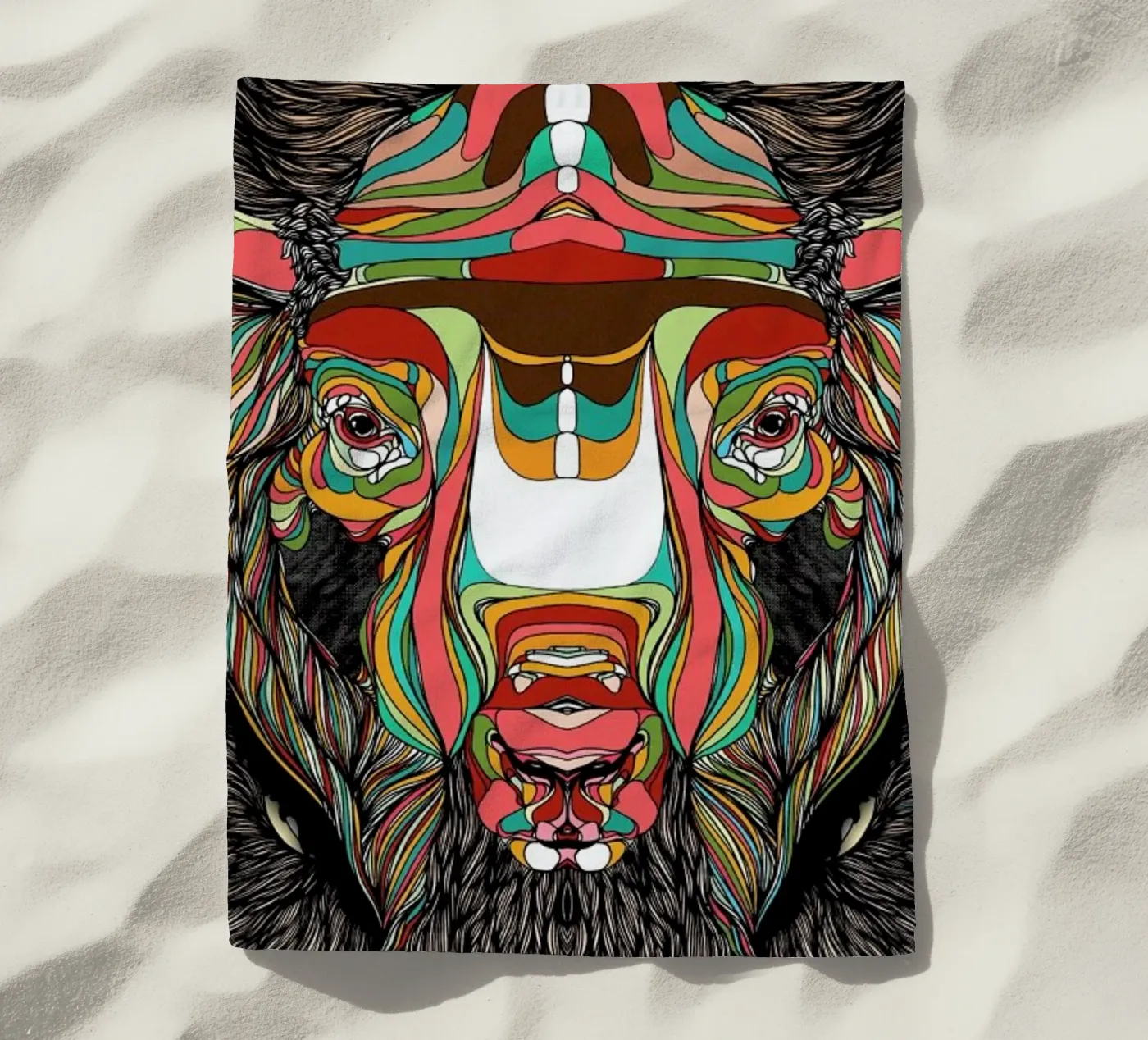 Bison beach towel by Danny Ivan
