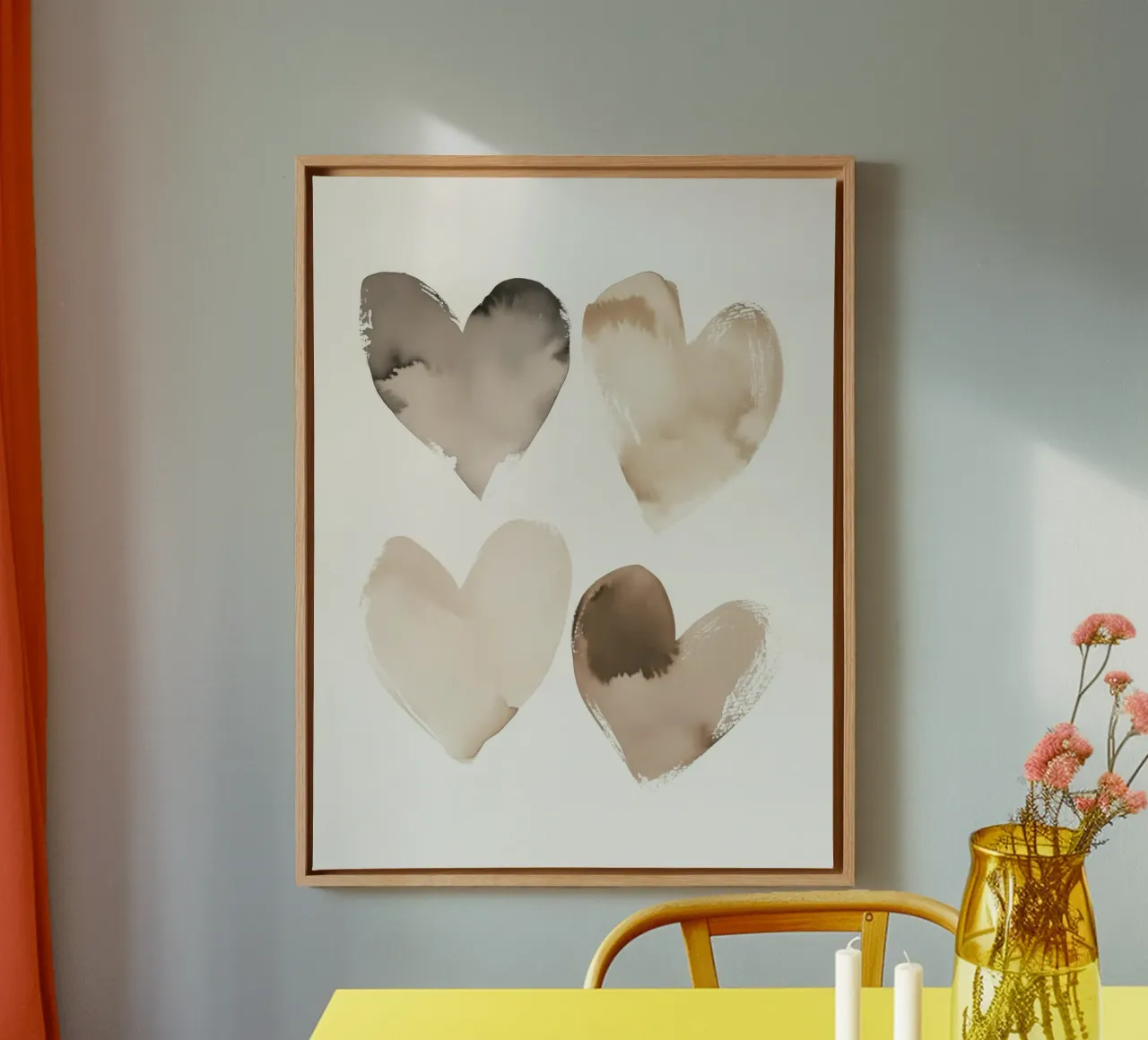 Pastel Hearts No 2 canvas by treechild