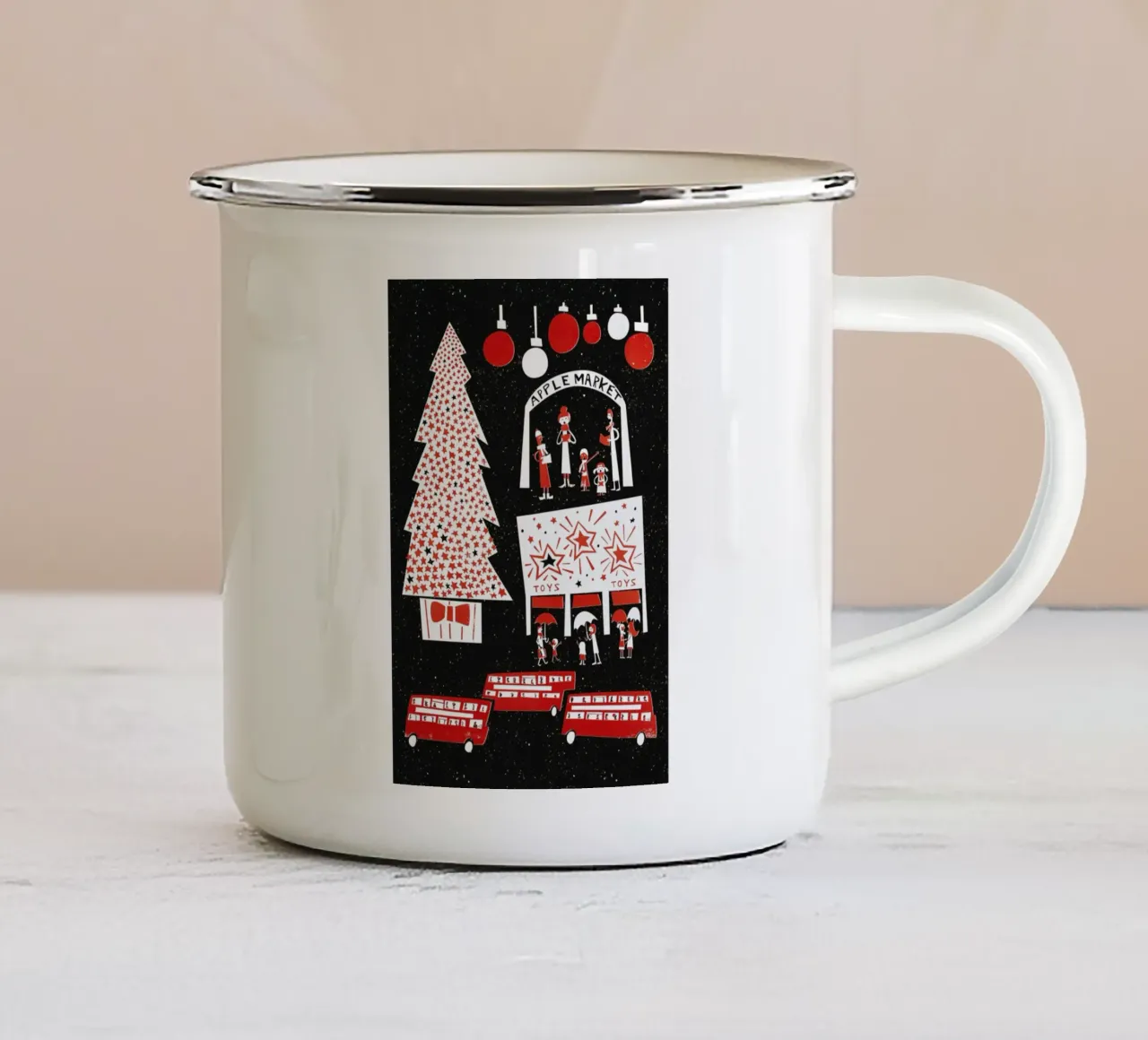 Christmas In London tazza in smalto da Fox & Velvet