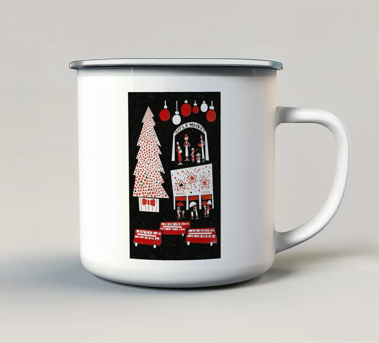 Christmas In London tazza in smalto da Fox & Velvet