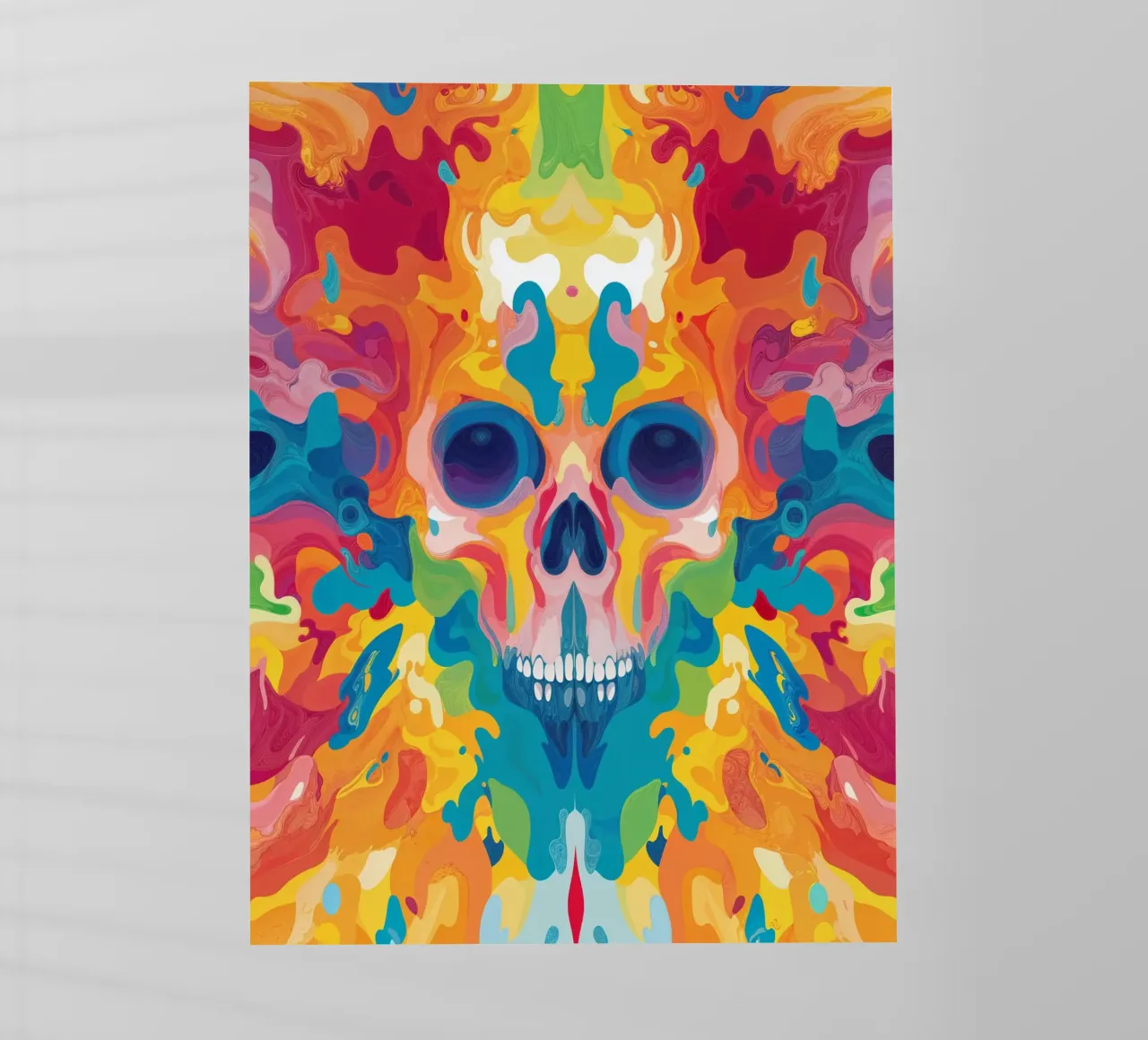 Colorful Psychedelic Skull Pattern pellicola backlit da Autofocus
