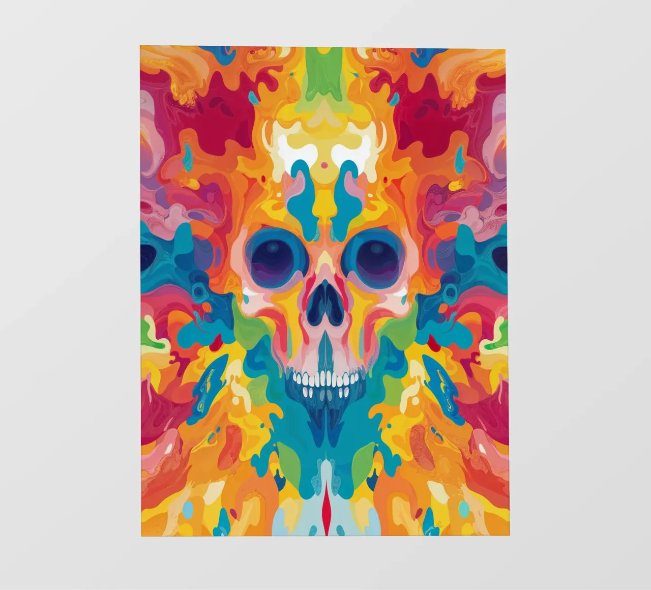 Colorful Psychedelic Skull Pattern pellicola backlit da Autofocus