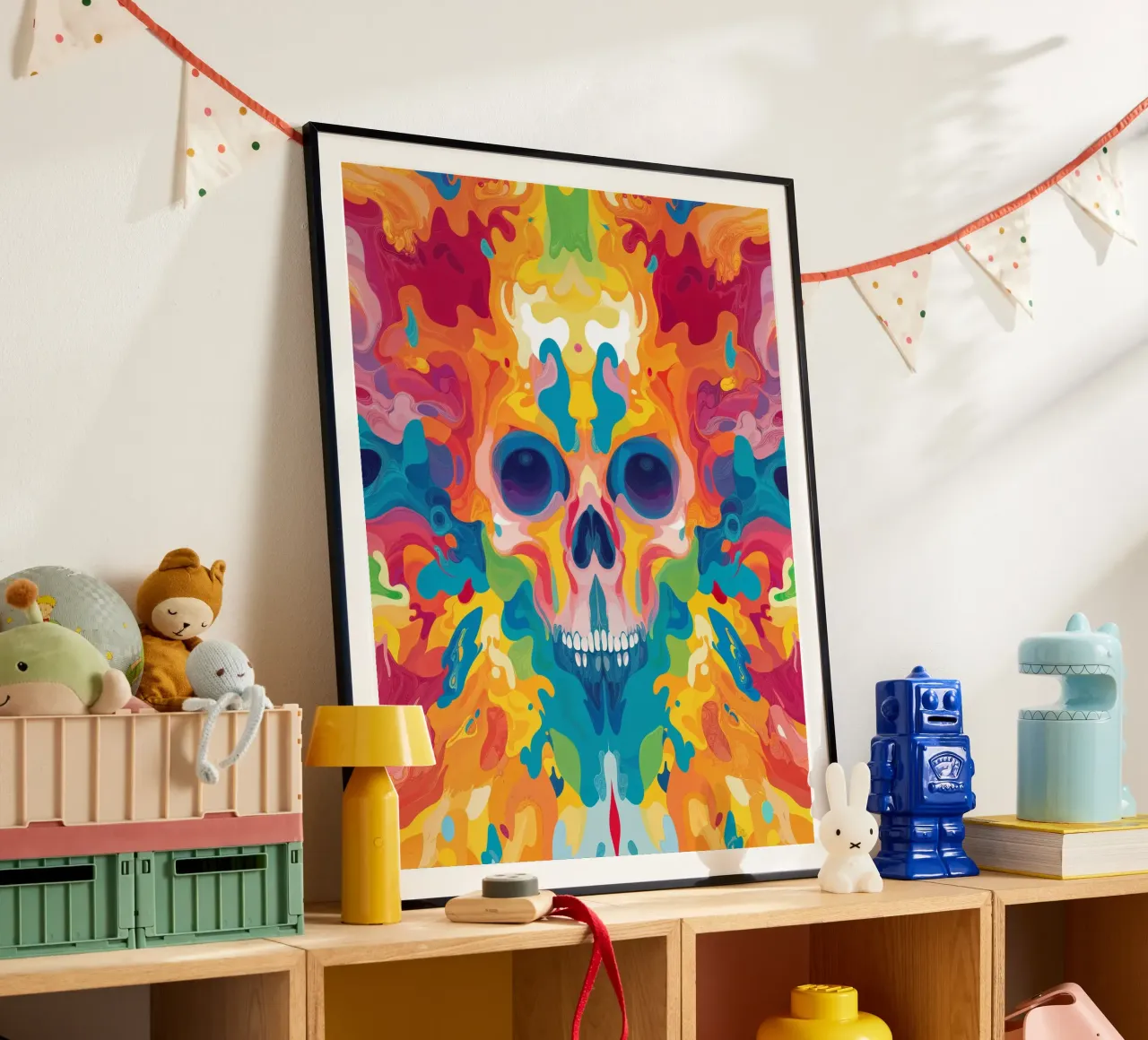 Colorful Psychedelic Skull Pattern carta hahnemühle da Autofocus