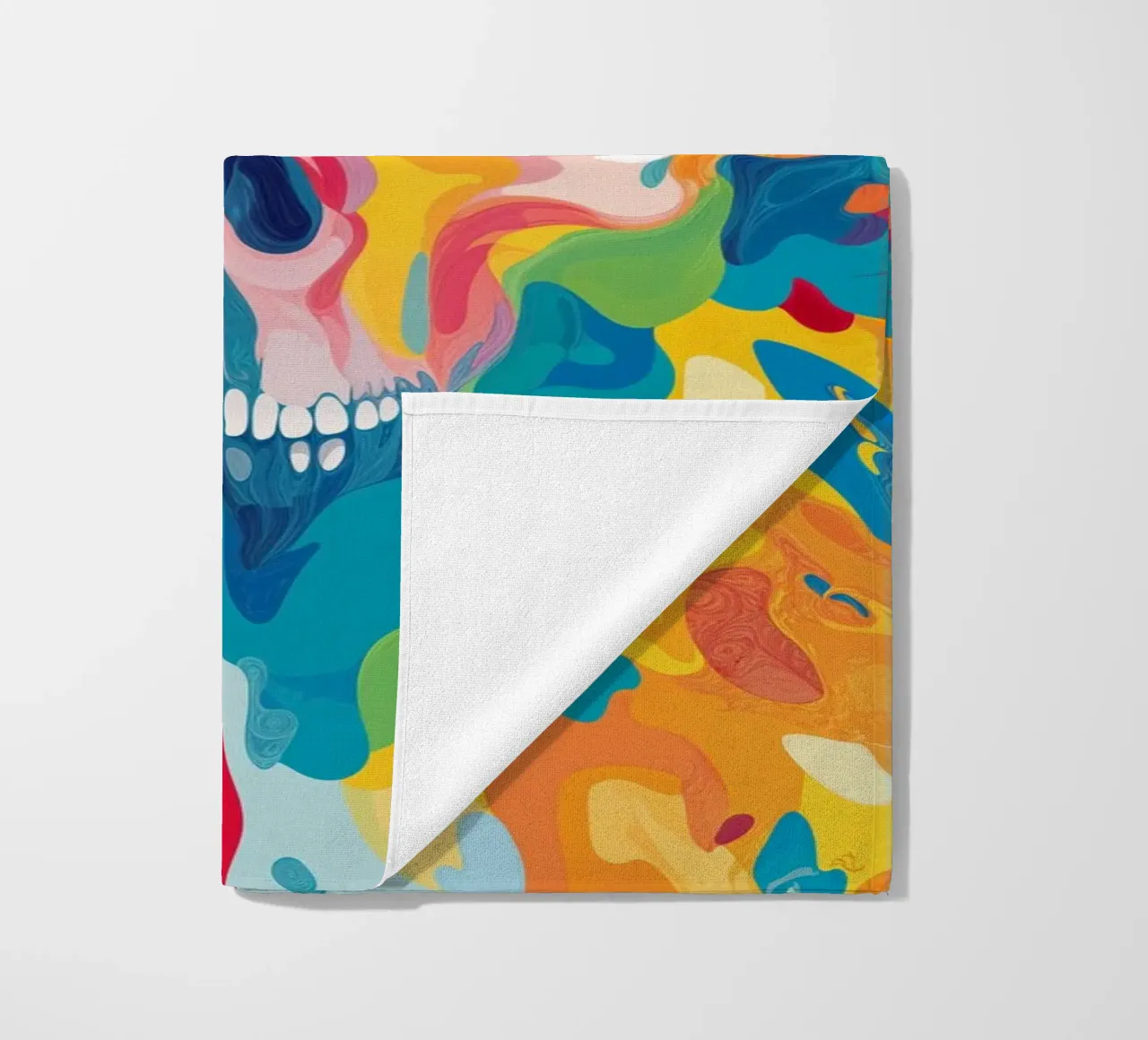 Colorful Psychedelic Skull Pattern telo mare da Autofocus
