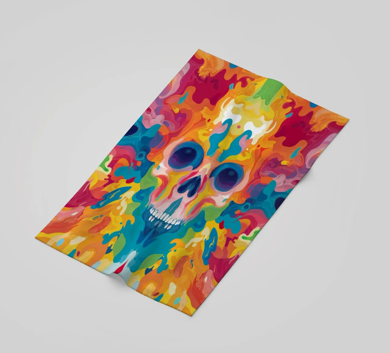 Colorful Psychedelic Skull Pattern telo mare da Autofocus