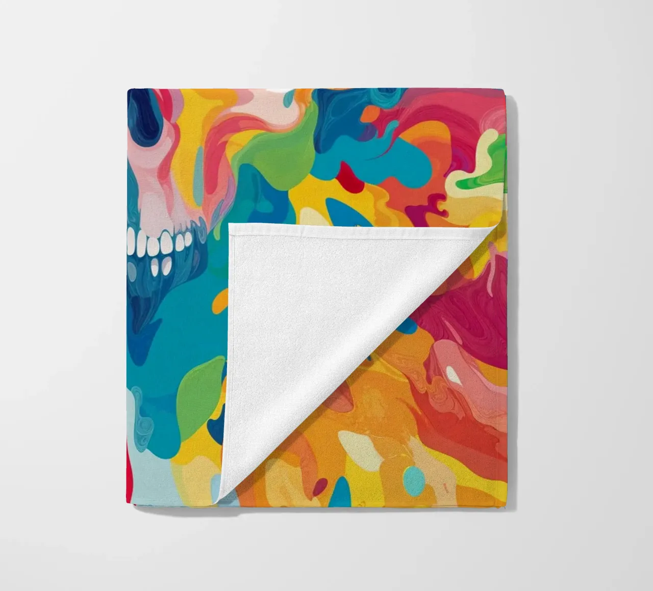 Colorful Psychedelic Skull Pattern telo mare da Autofocus