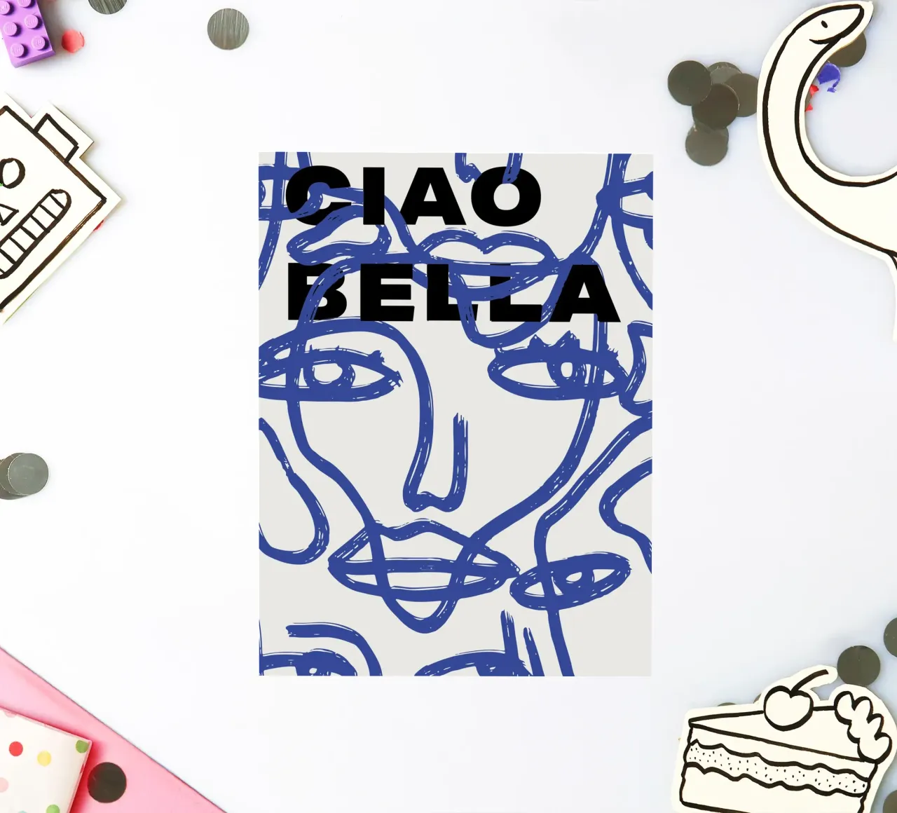 Ciao Bella - Faces Turn Blue sticker by ni-ja artboutique