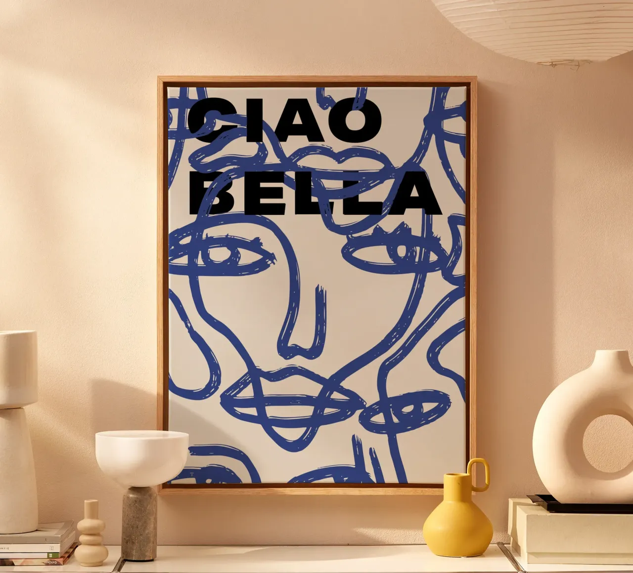 Ciao Bella - Faces Turn Blue tela con Cornice a cassetta da ni-ja artboutique