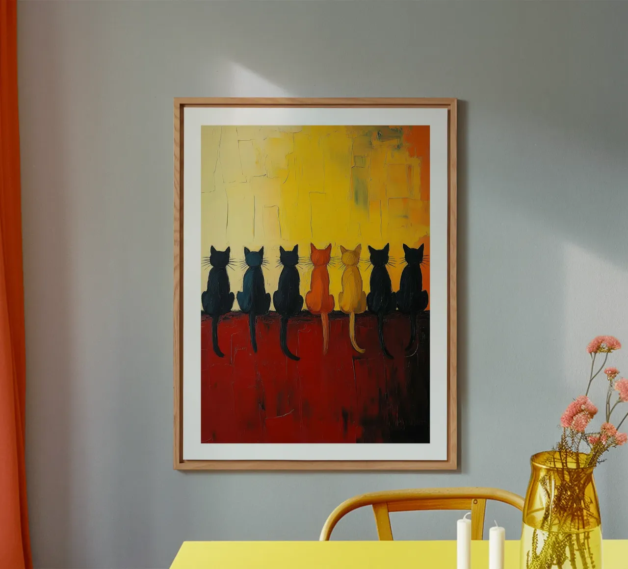 Silhouette di gatti alluminio dibond da DWA