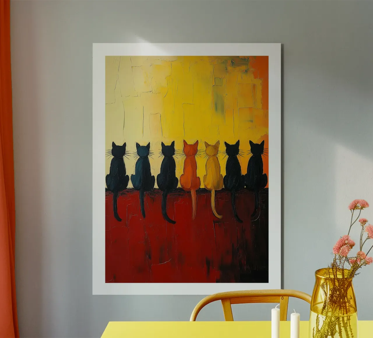 Silhouette di gatti alluminio dibond da DWA