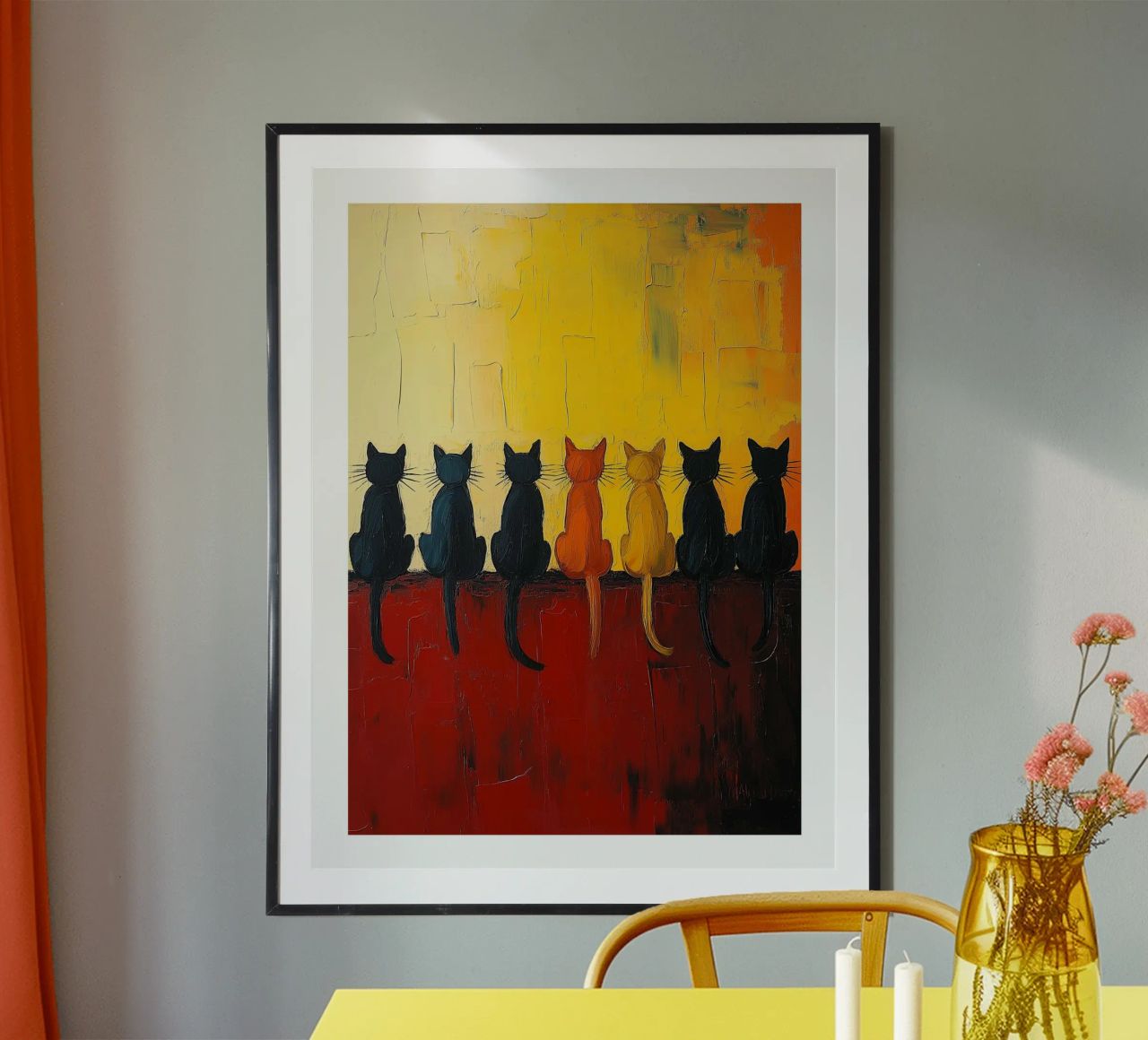 Silhouette von Katzen Poster von DWA