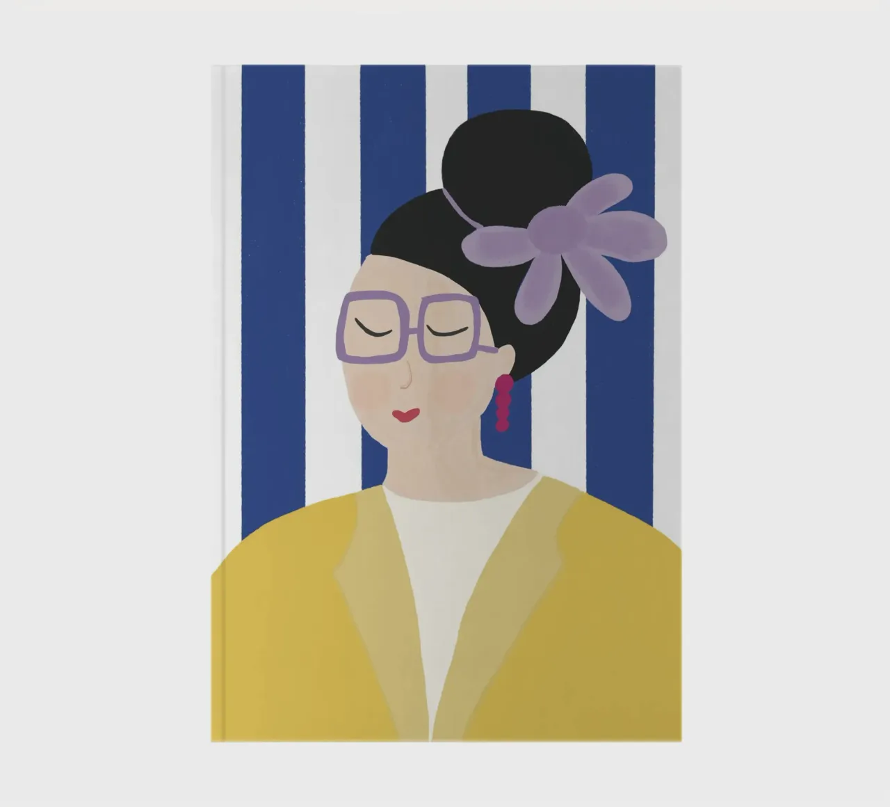 Femme en costume jaune carnet de notes de hej malu