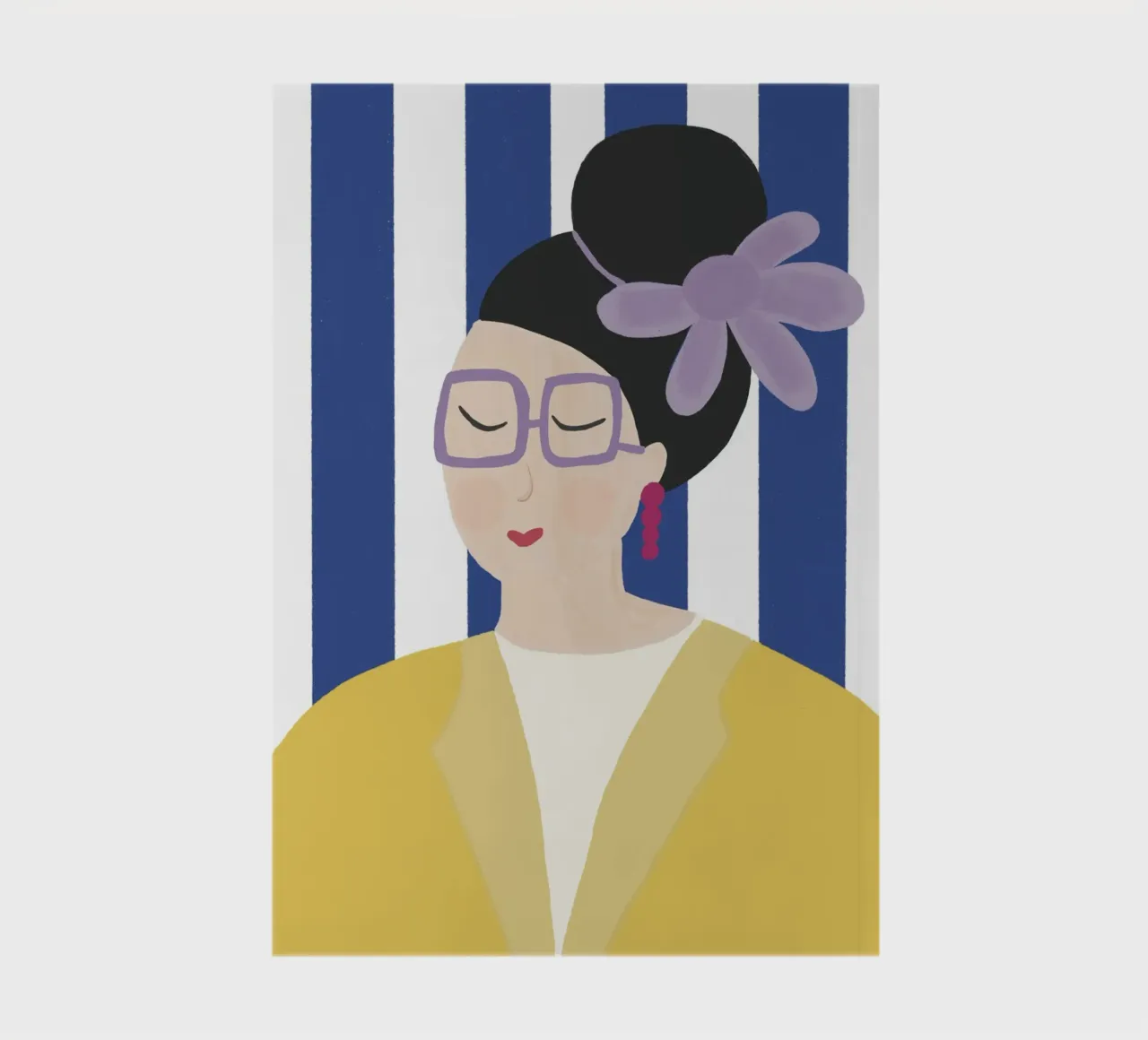 Femme en costume jaune carnet de notes de hej malu