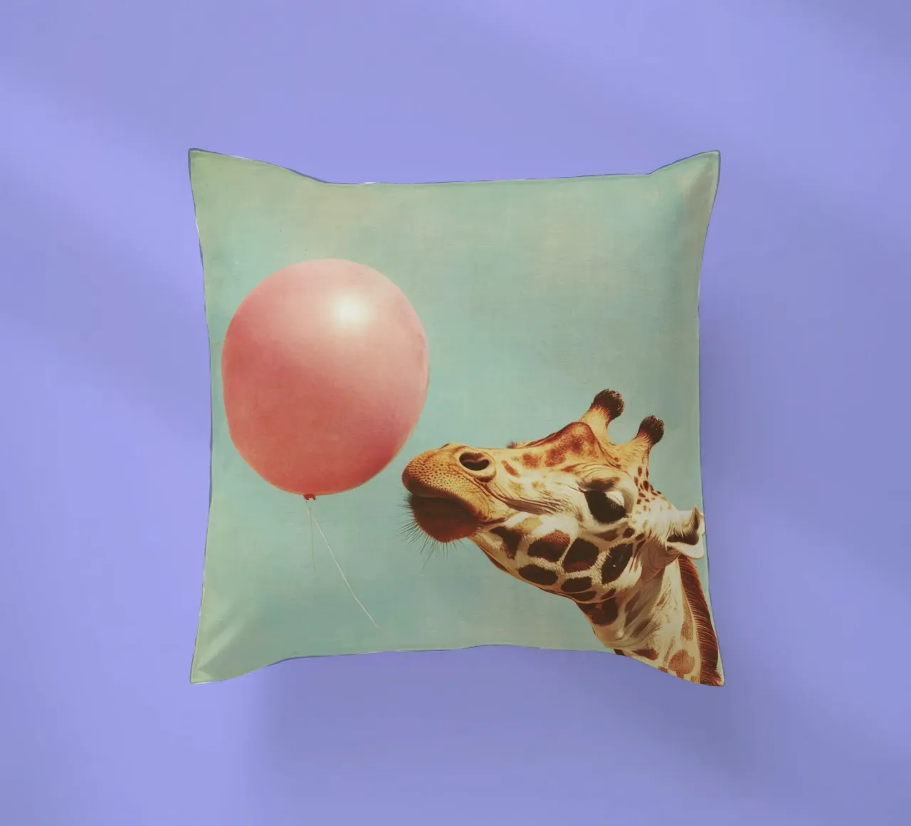 Giraffe with balloon decorative cushion by Imagine