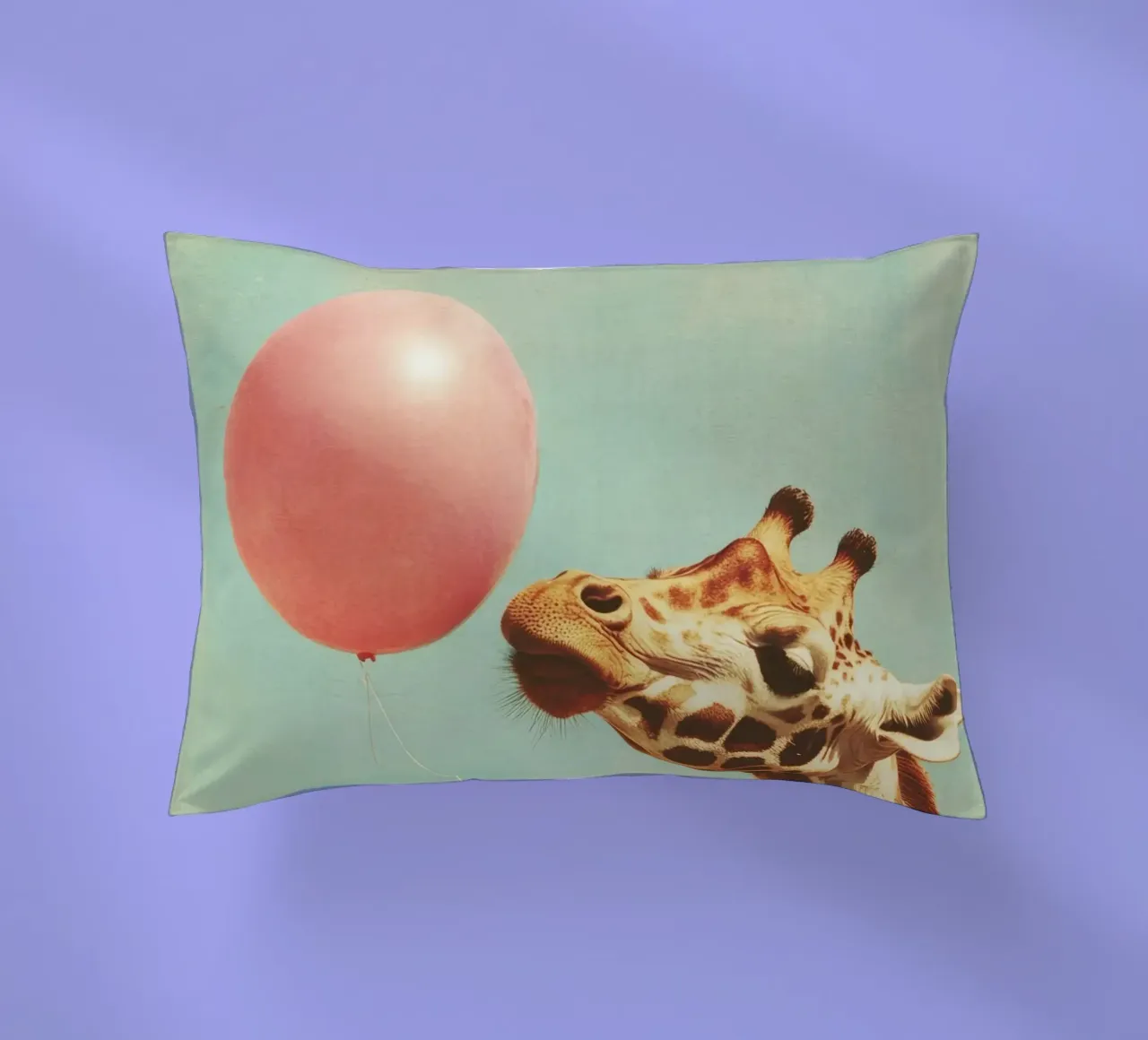 Giraffe with balloon decorative cushion by Imagine