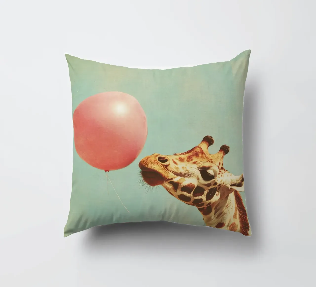 Giraffe with balloon decorative cushion by Imagine