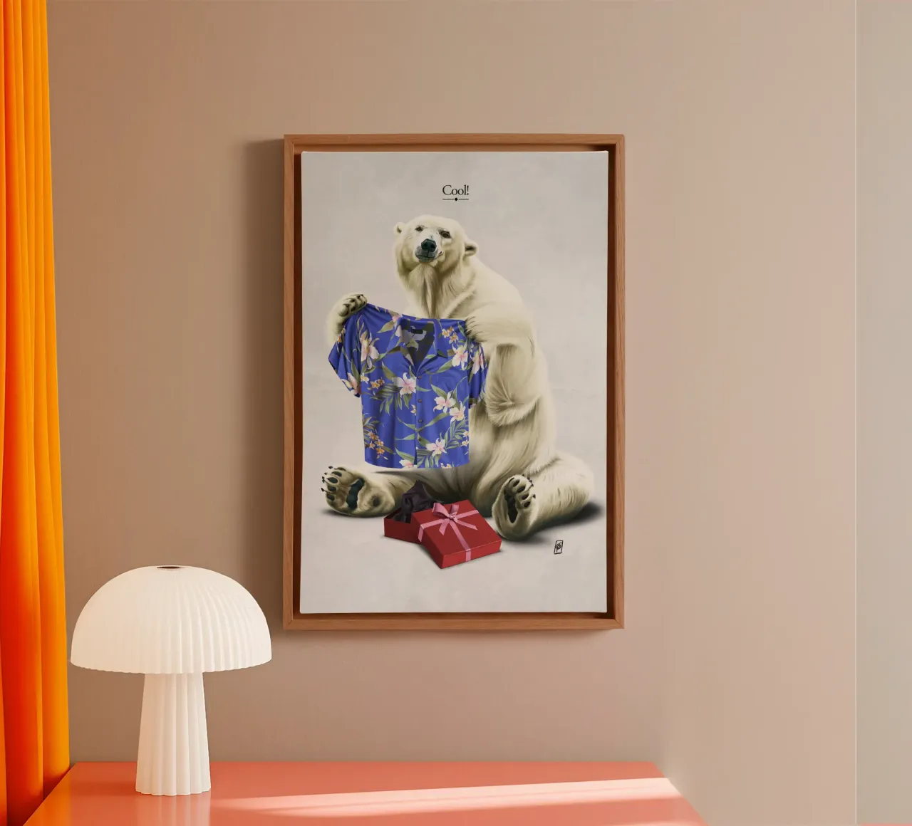 Cool! (Titled) canvas met Baklijst van Rob Art | Illustration