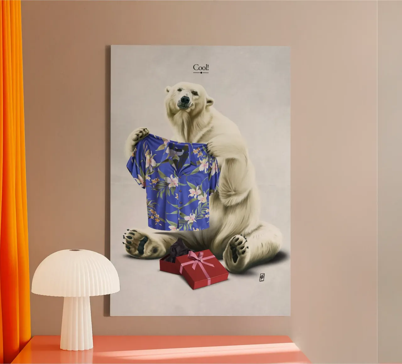 Cool! (Titled) canvas met Baklijst van Rob Art | Illustration