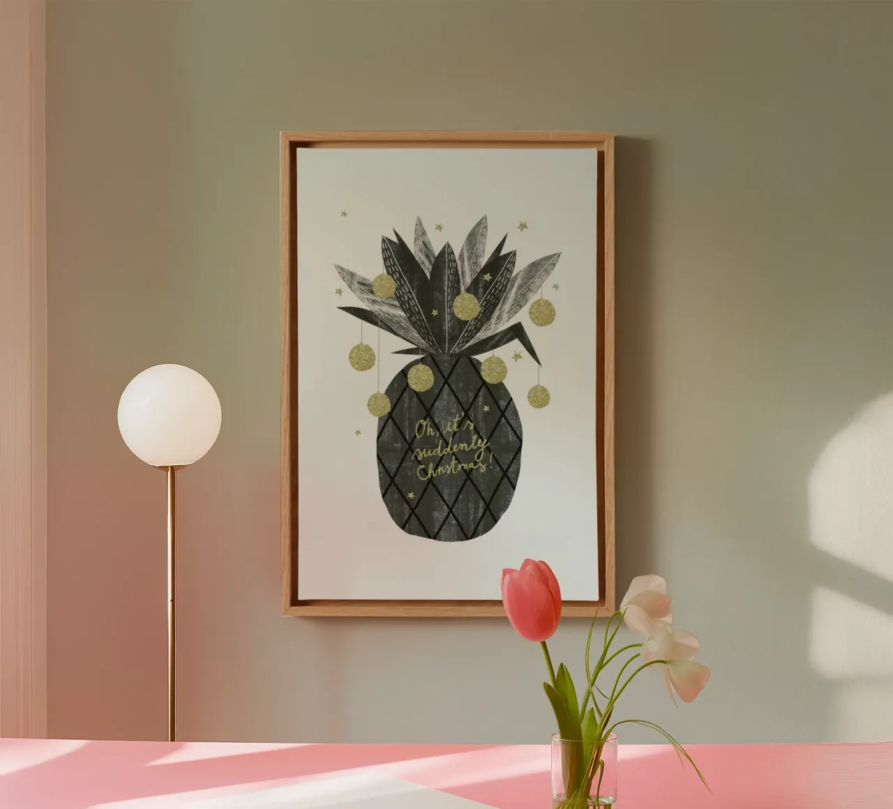Suddenly Christmas canvas met Baklijst van typealive