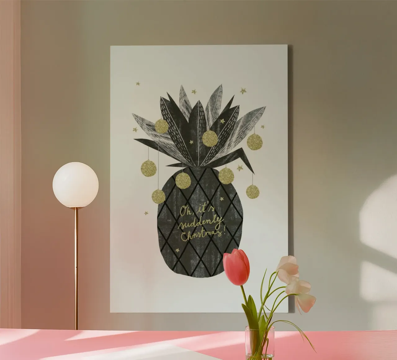 Suddenly Christmas canvas met Baklijst van typealive