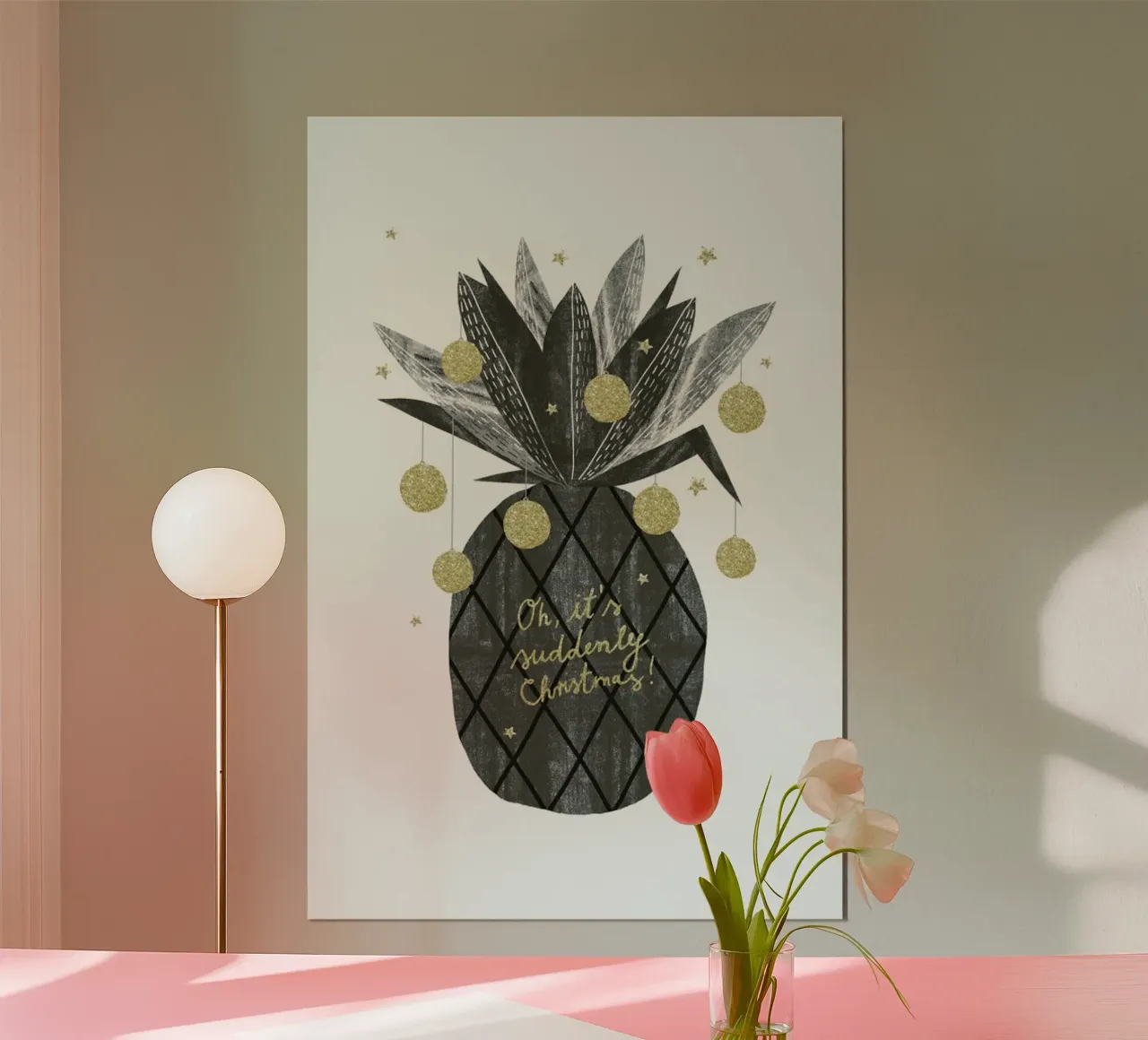 Suddenly Christmas poster con telaio in legno da typealive