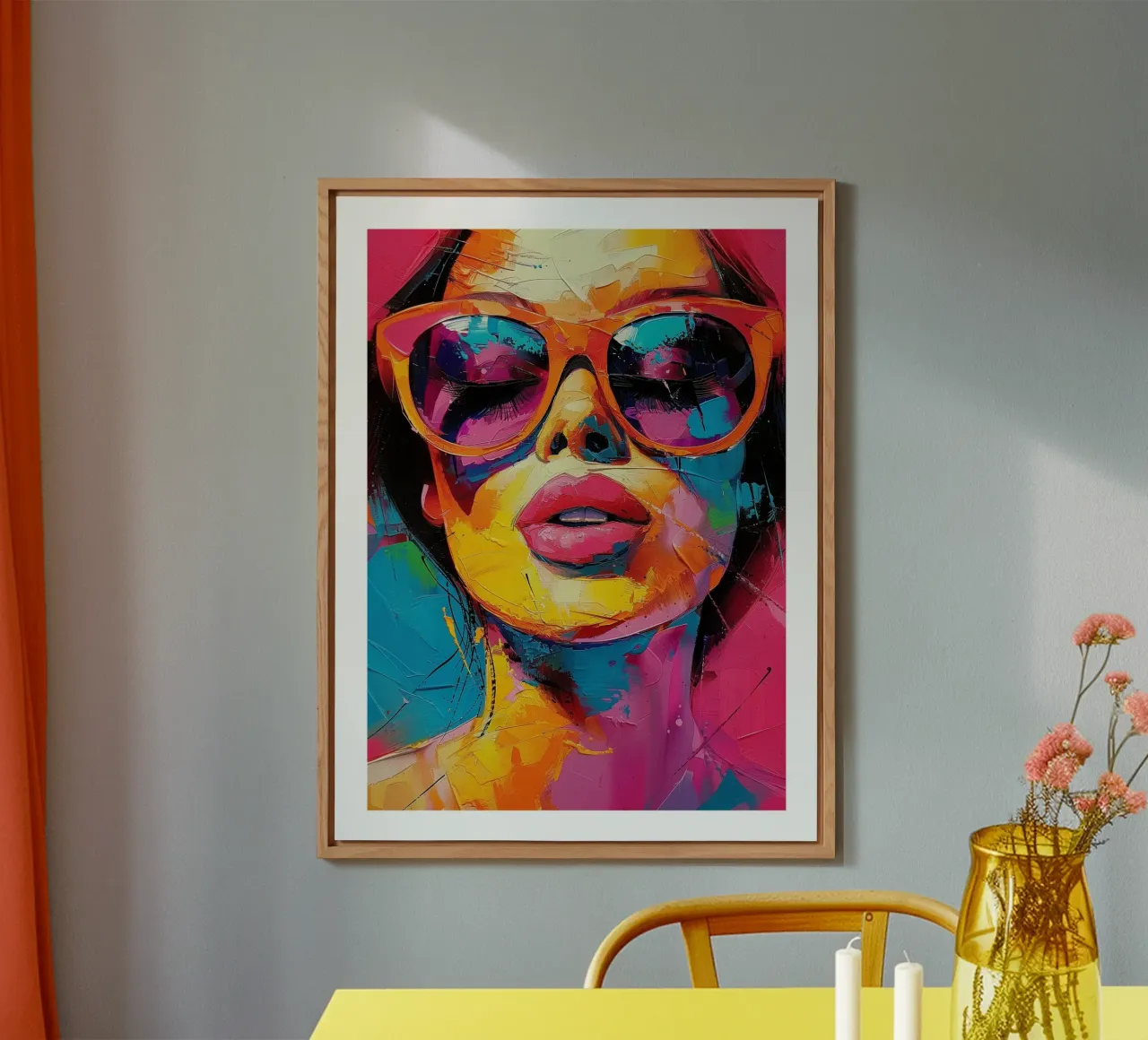 Ritratto di donna a colori alluminio dibond da DWA
