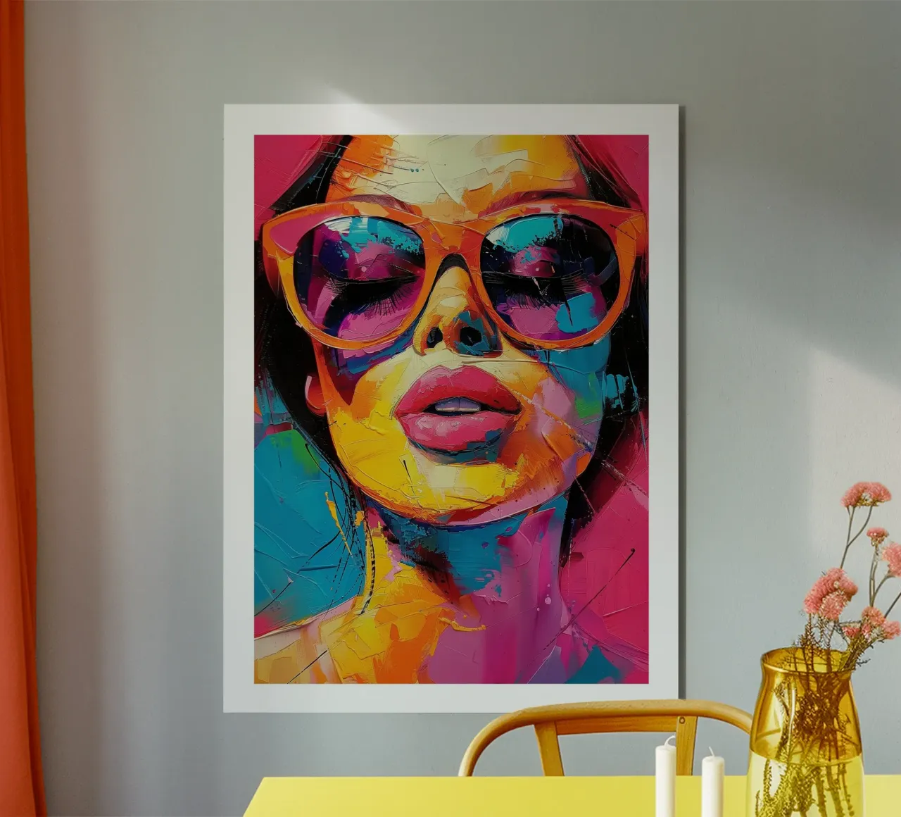 Ritratto di donna a colori alluminio dibond da DWA