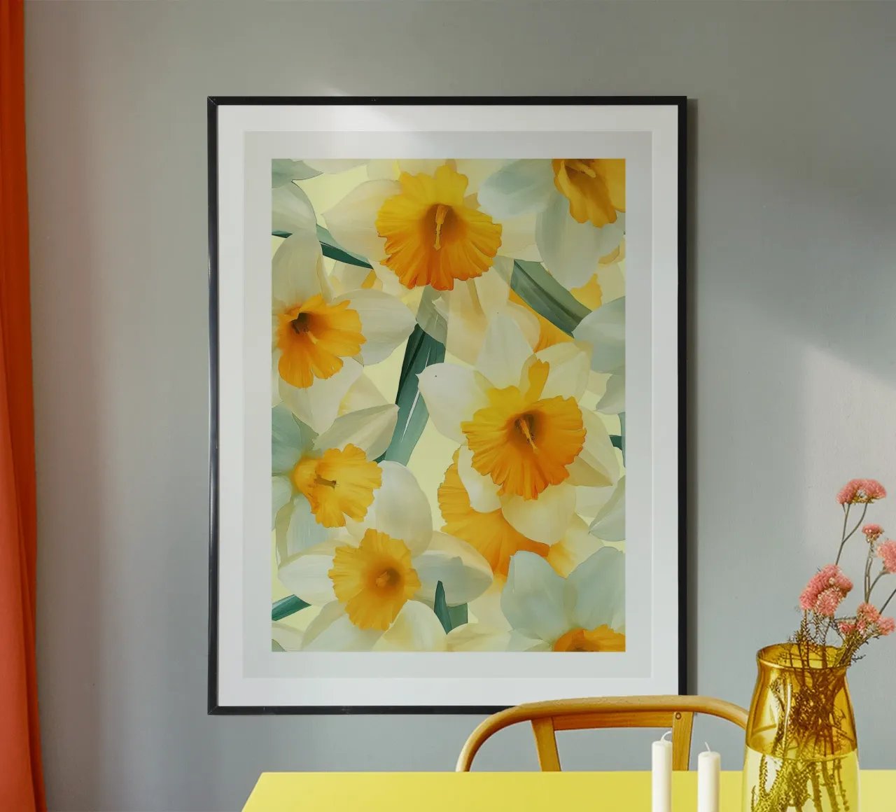Fiori di narciso poster con telaio in plastica da DWA