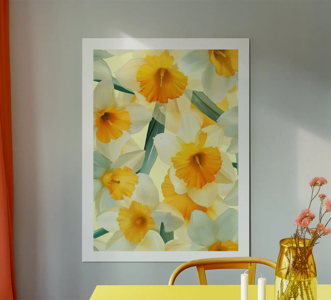Fiori di narciso poster con telaio in plastica da DWA