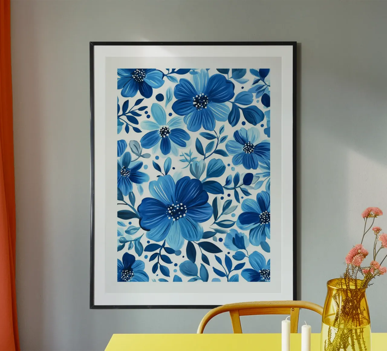 Motivo floreale Bleu poster da DWA