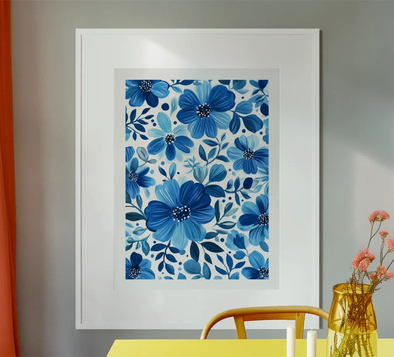 Motivo floreale Bleu poster da DWA