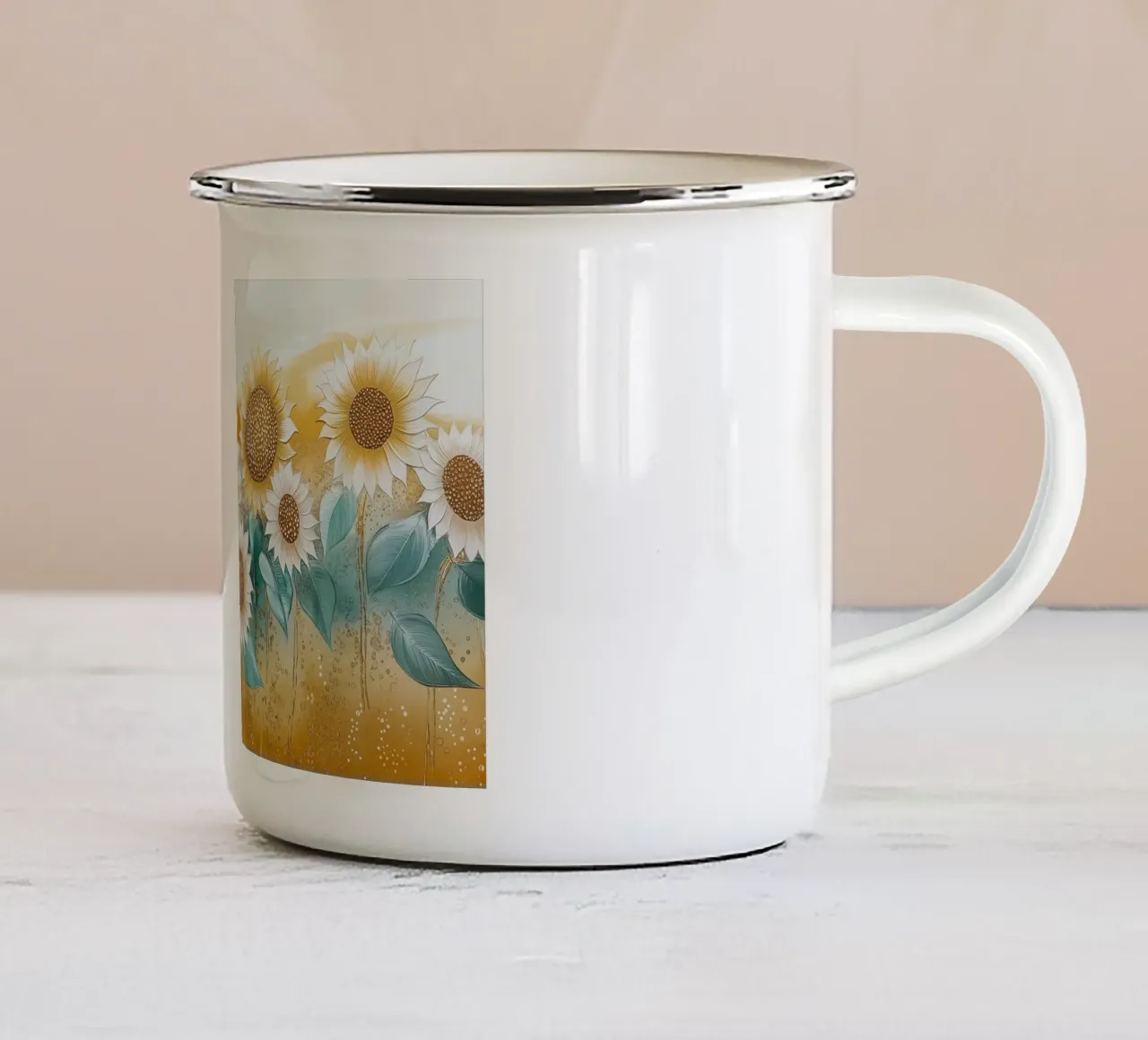 Campo con girasoli tazza in smalto da Imagine