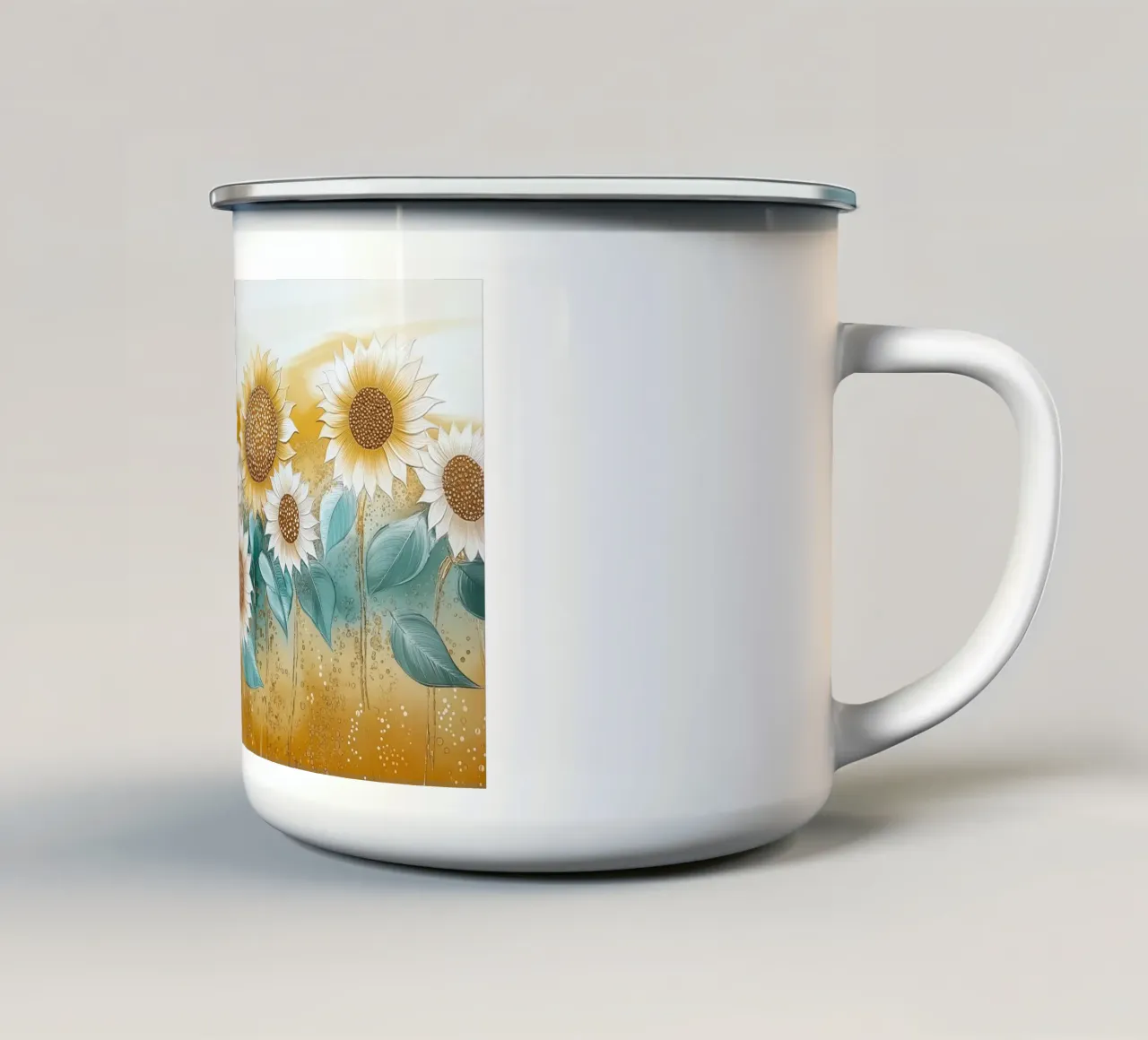 Campo con girasoli tazza in smalto da Imagine