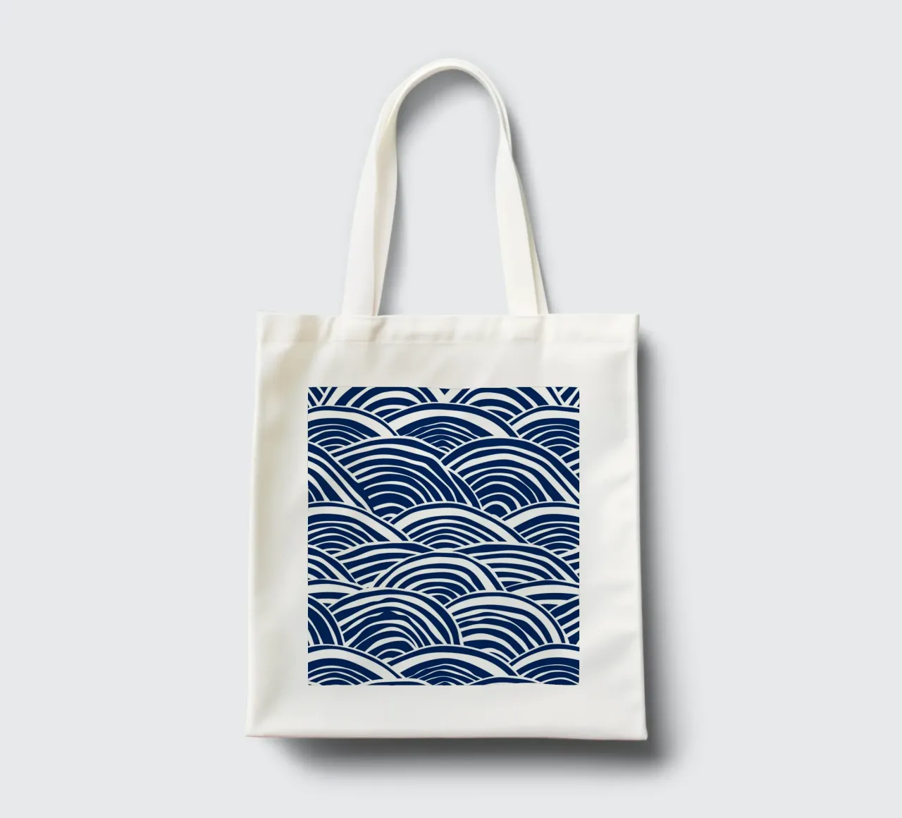 Abstracte blauwe golven jute draagtas van DWA