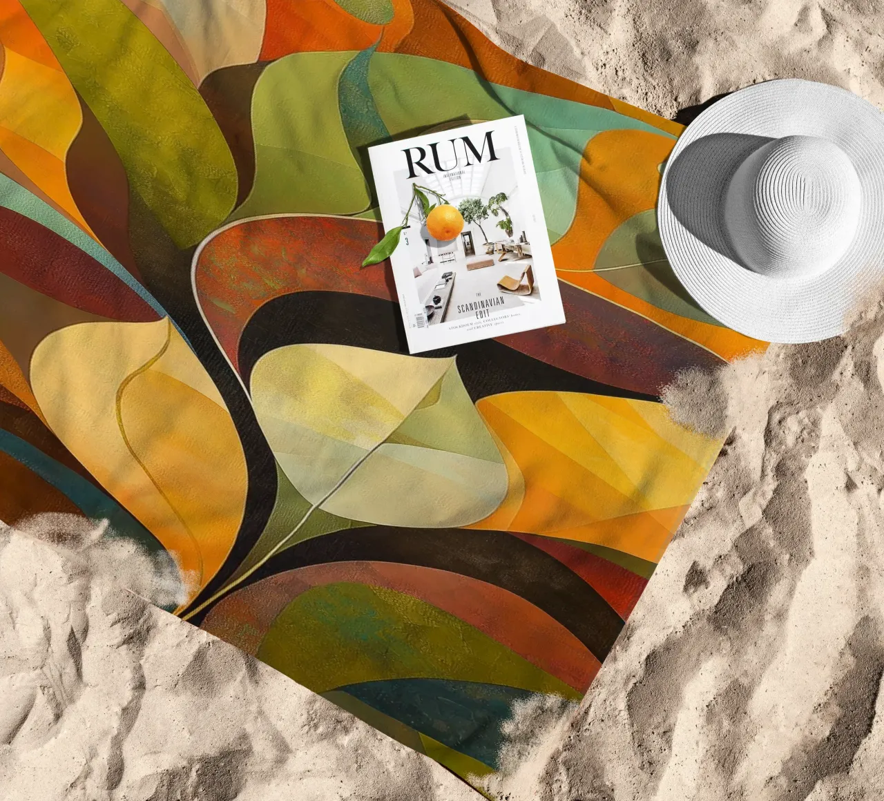 Abstract blad strandhanddoek van Imagine