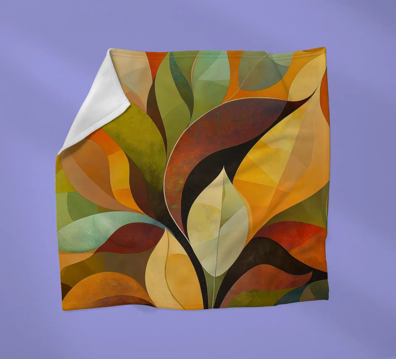 Abstract blad fleece blanket by Imagine