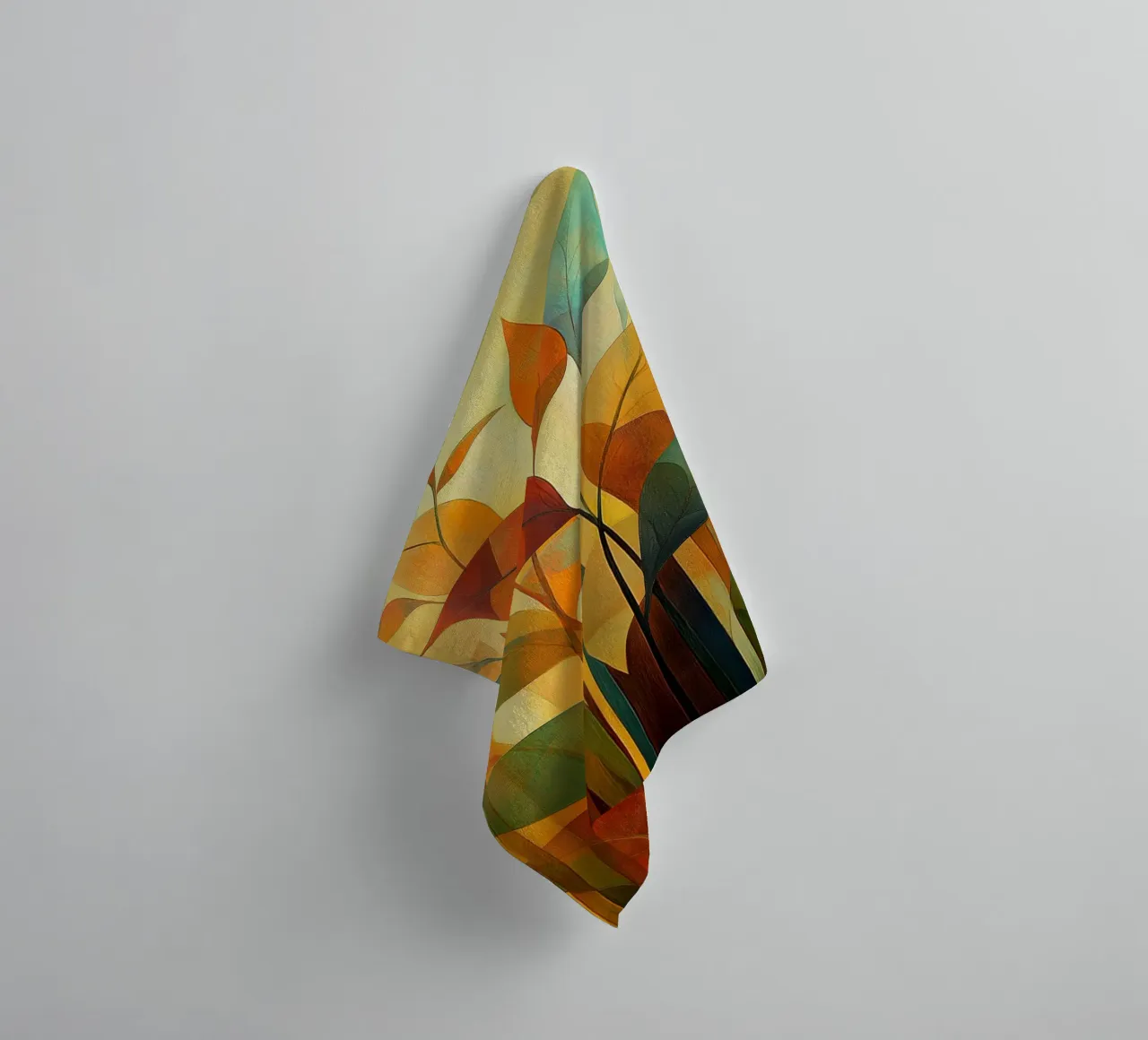 Abstract leaf in autumn colours towel by Imagine
