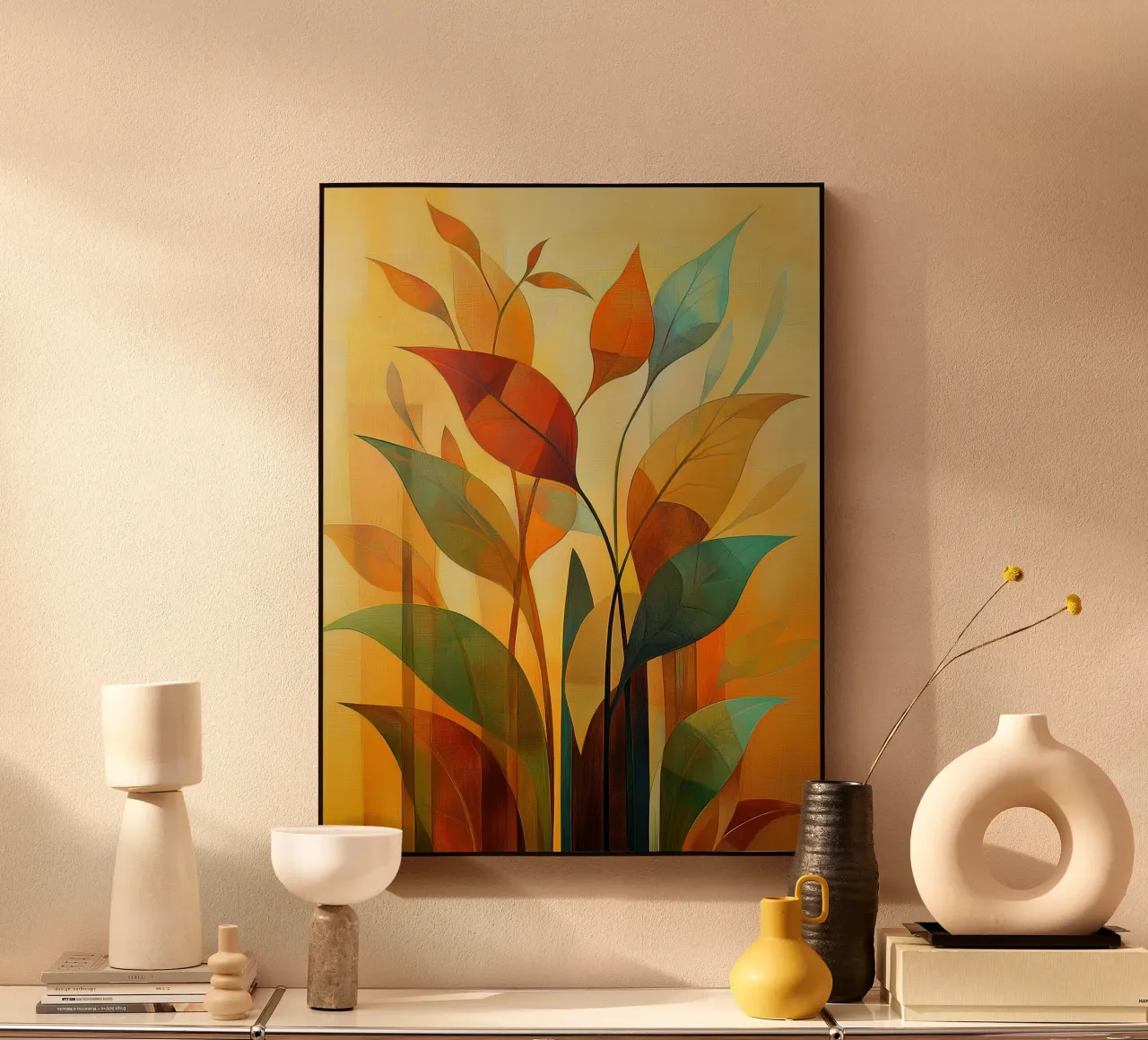 Abstract leaf in autumn colours acrylic glass by Imagine