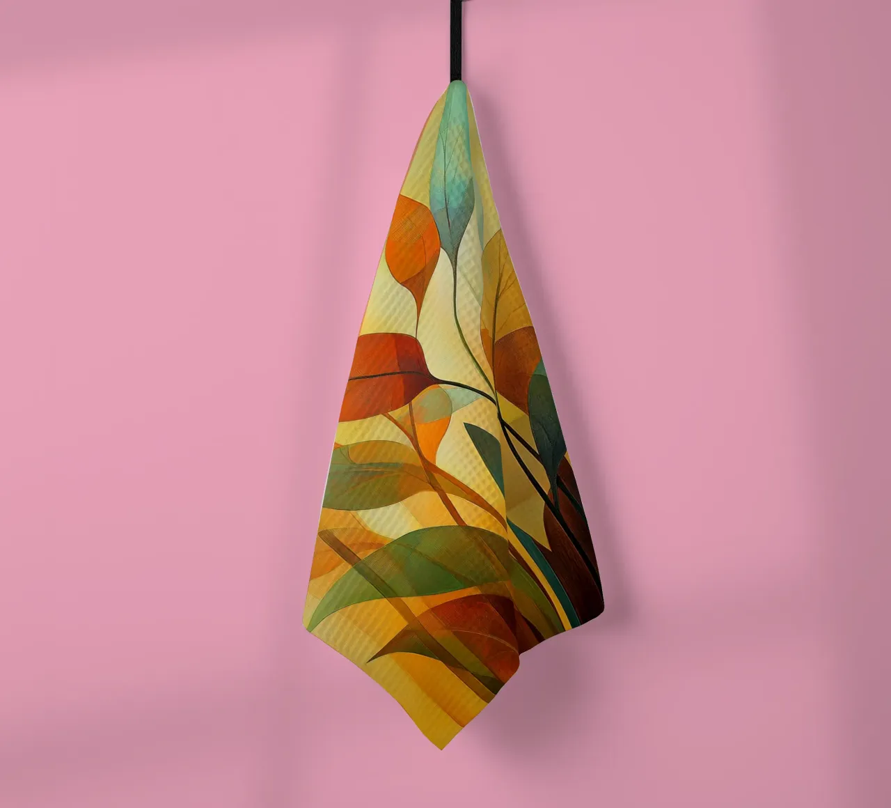 Abstraktes Blatt in Herbstfarben Geschirrtuch von Imagine