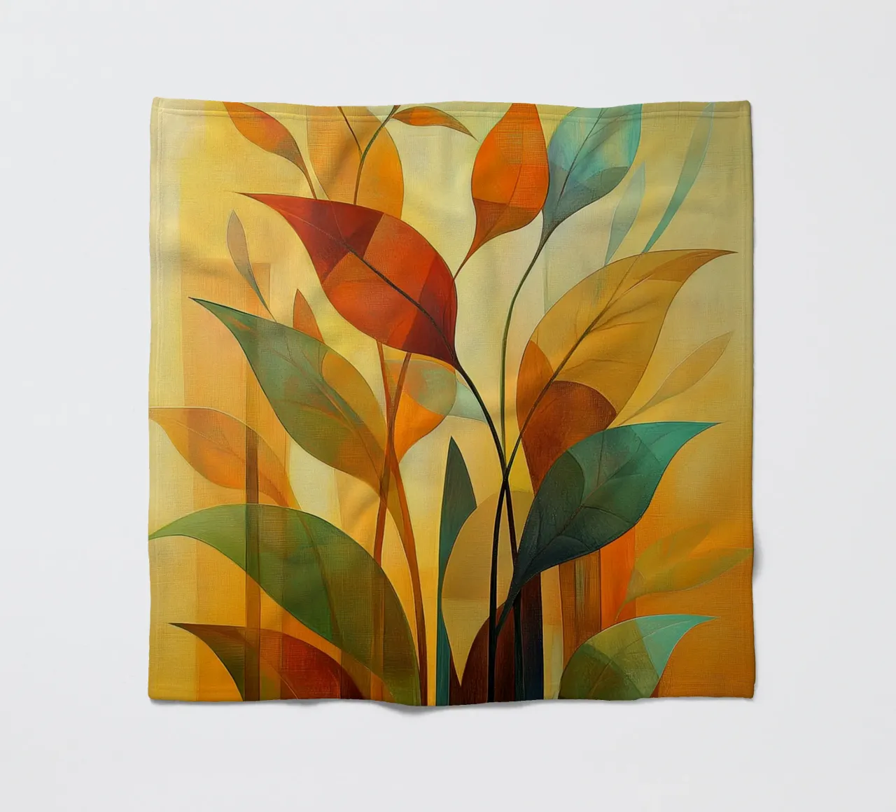 Abstraktes Blatt in Herbstfarben Fleecedecke von Imagine
