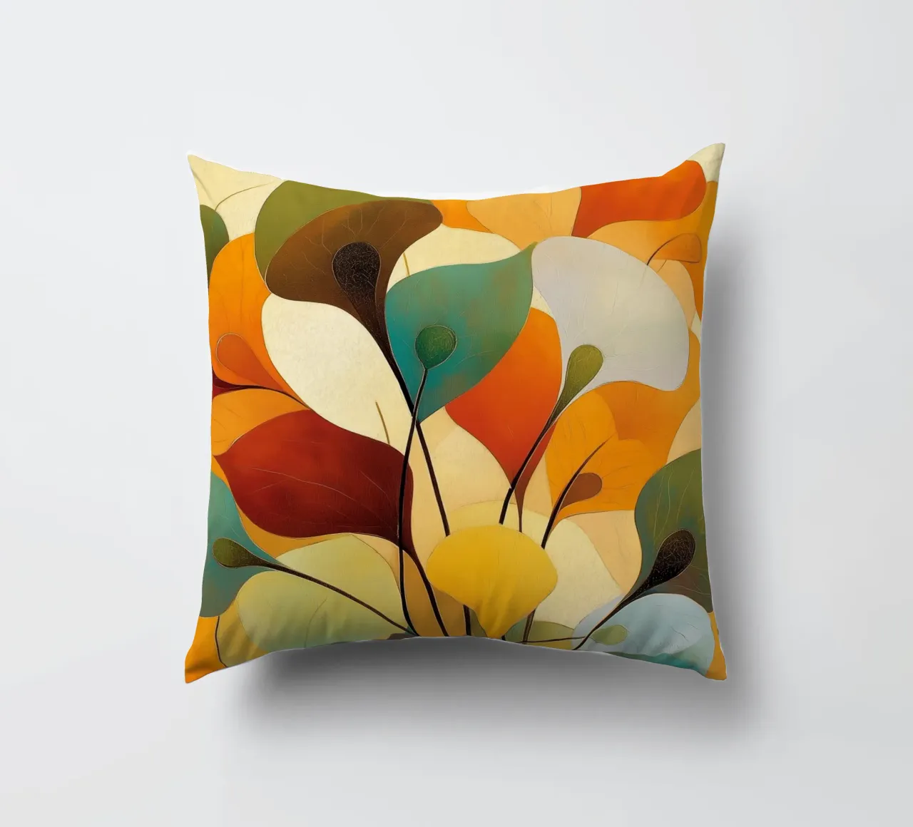 Abstracte bloemen kussen van Imagine