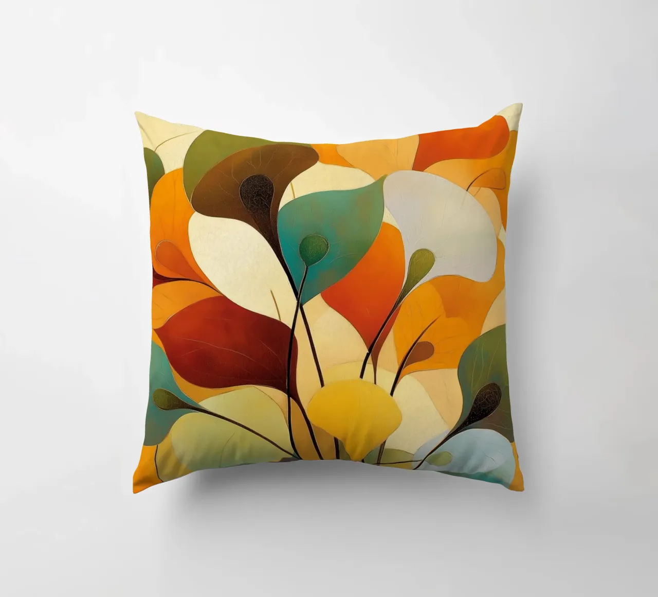 Abstracte bloemen kussen van Imagine